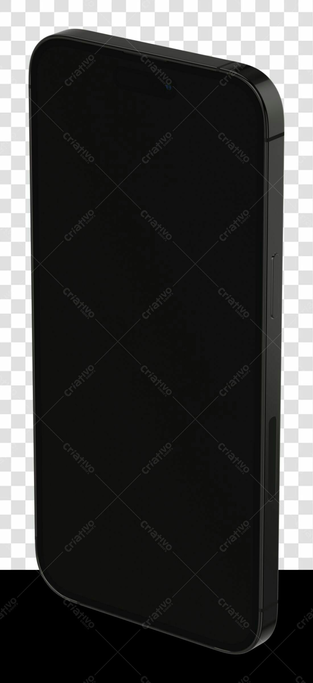 Mockup Smartphone Preto PNG com fundo transparente