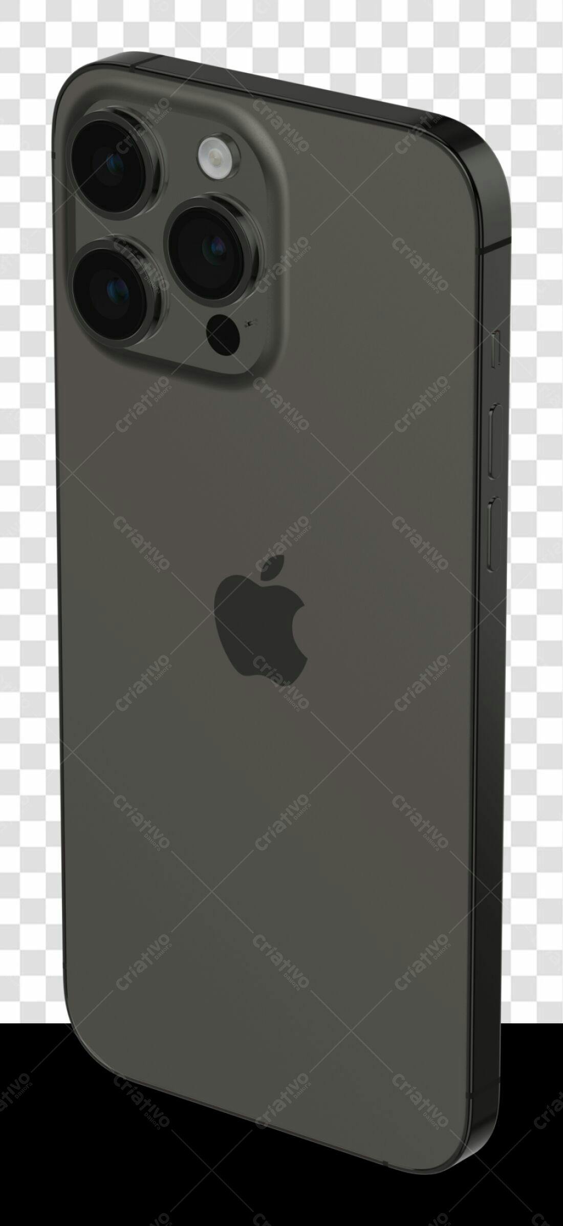 Mockup iPhone Cinza Escuro PNG com fundo transparente