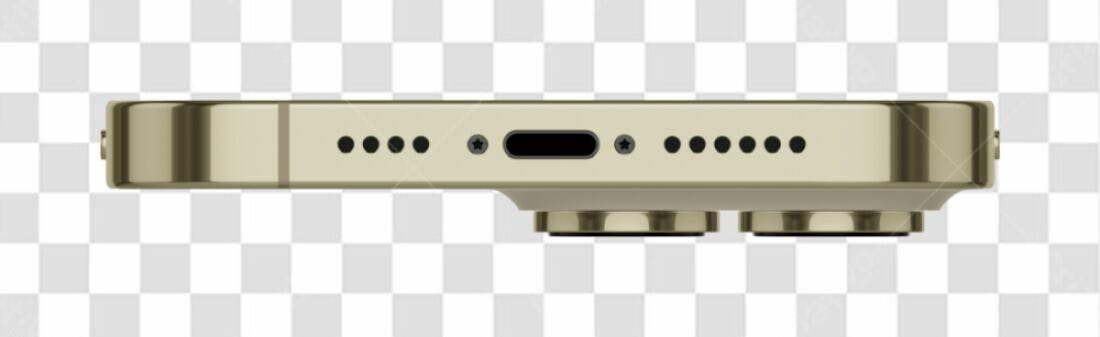 Mockup Celular Dourado PNG com fundo transparente