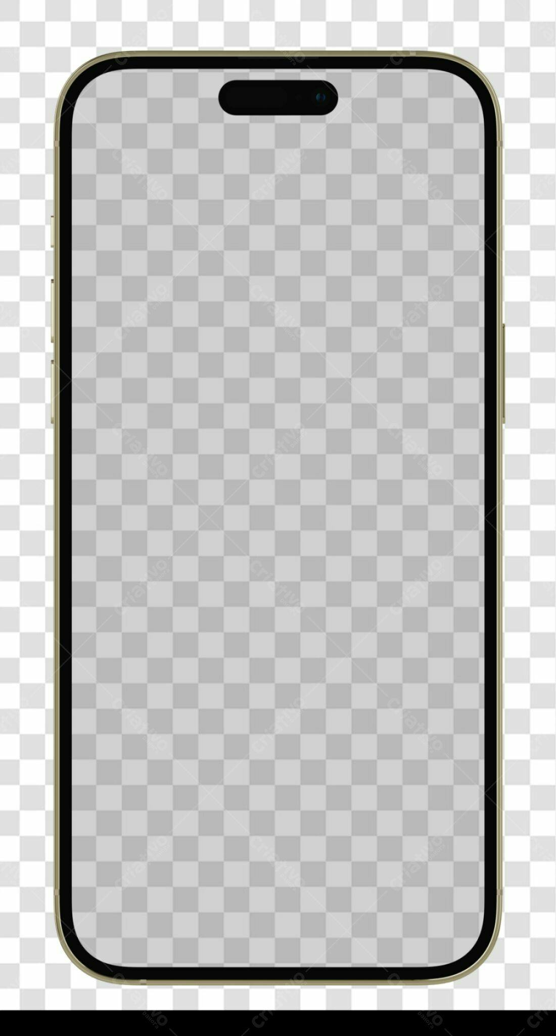 Mockup Smartphone Dourado PNG com fundo transparente