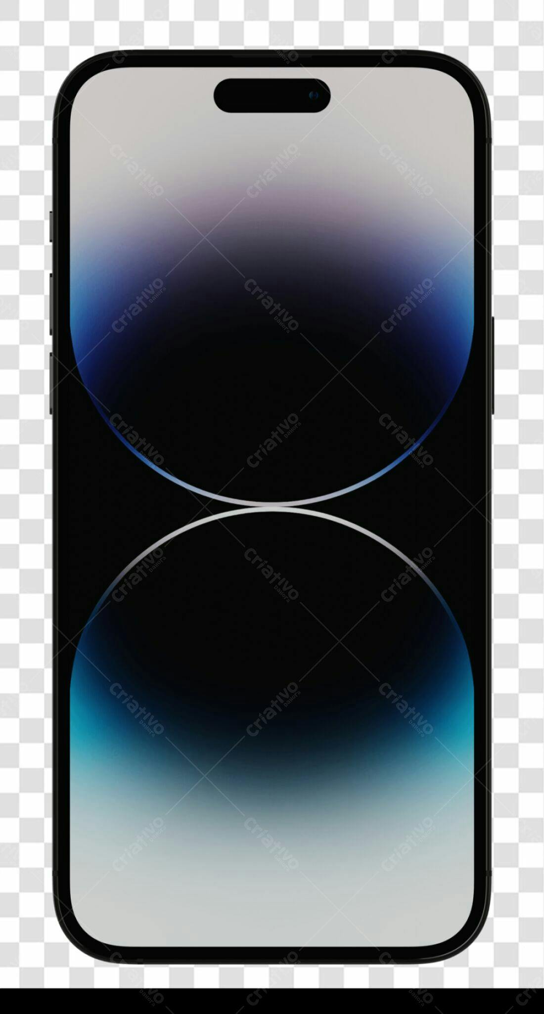 Mockup Smartphone Tela Azul e Cinza PNG com fundo transparente