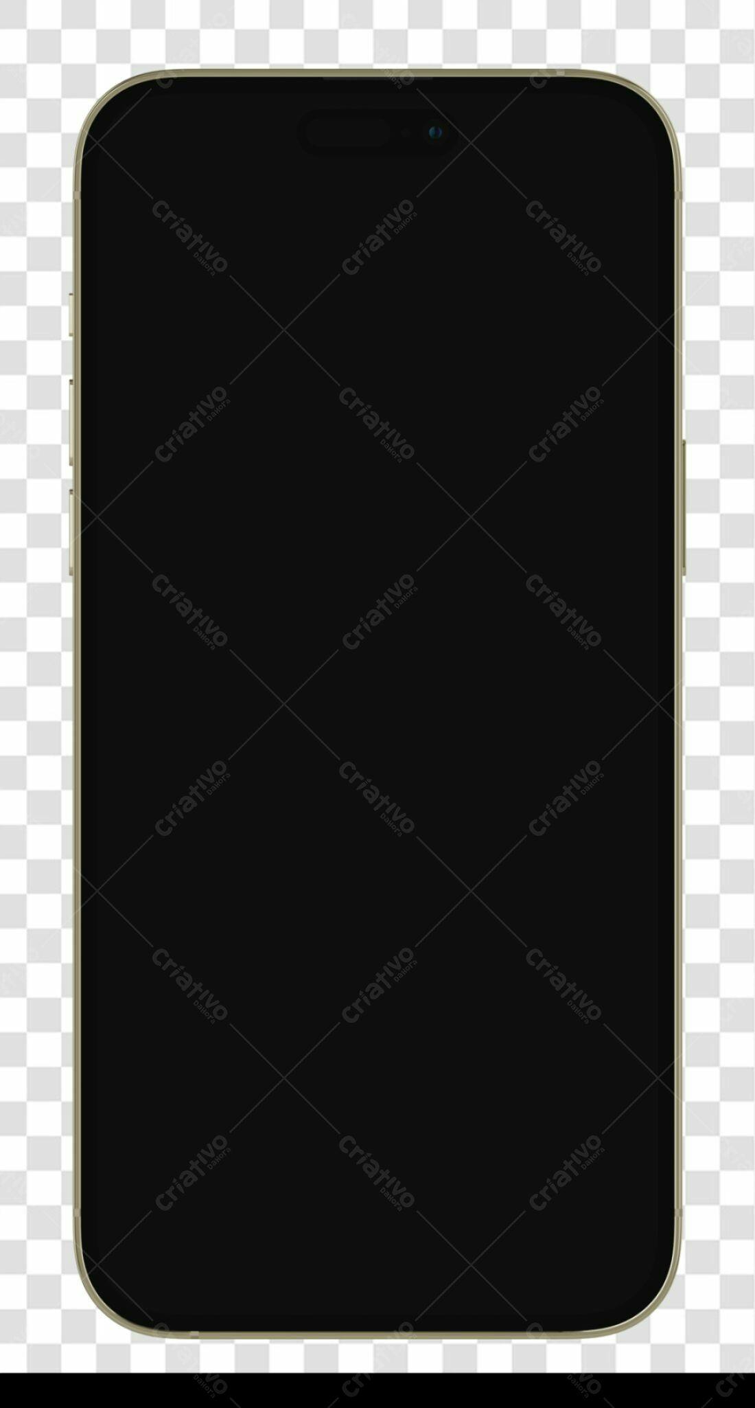 Mockup Celular Dourado PNG com fundo transparente
