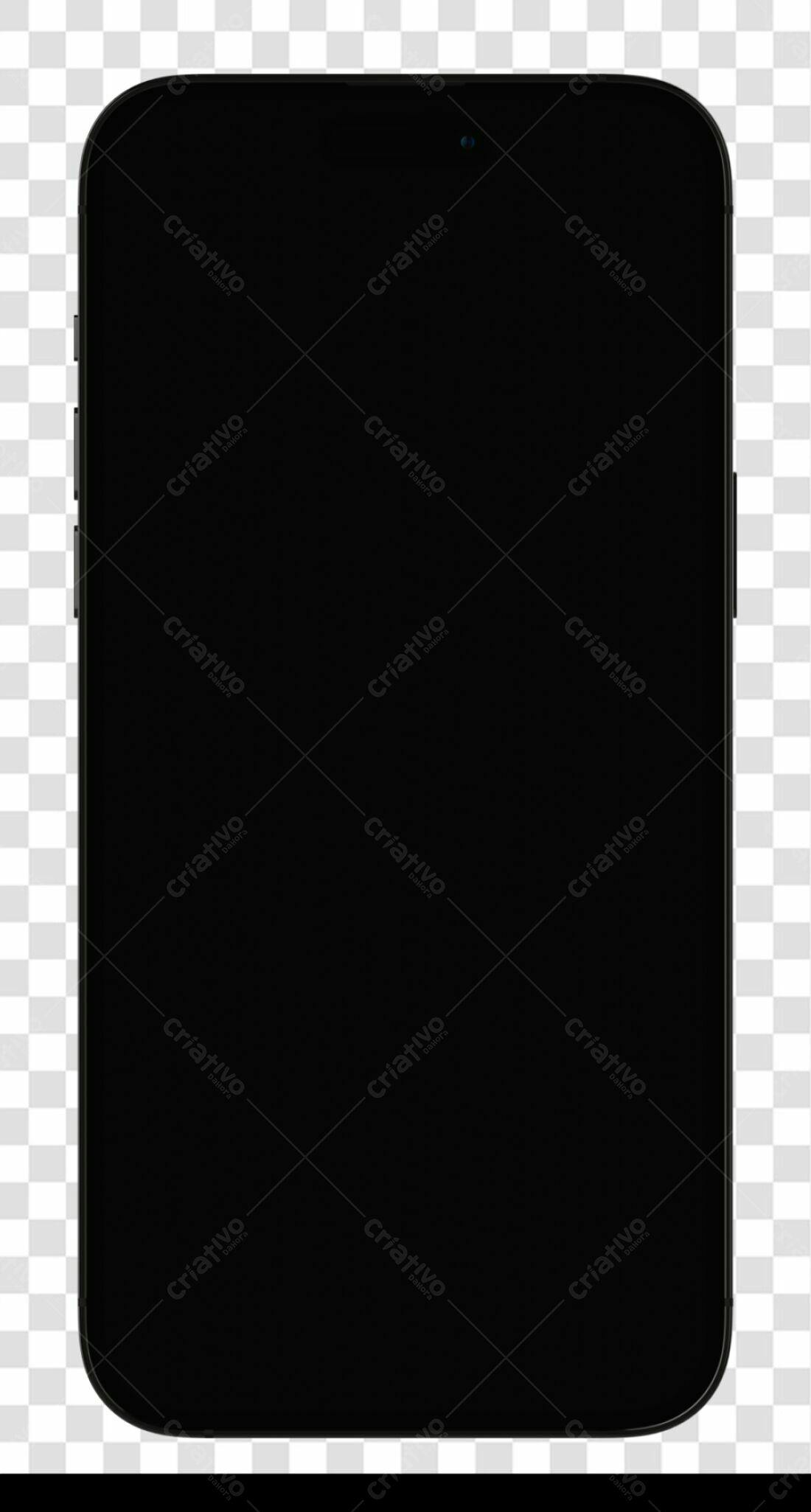 Mockup de Smartphone Preto PNG com fundo transparente