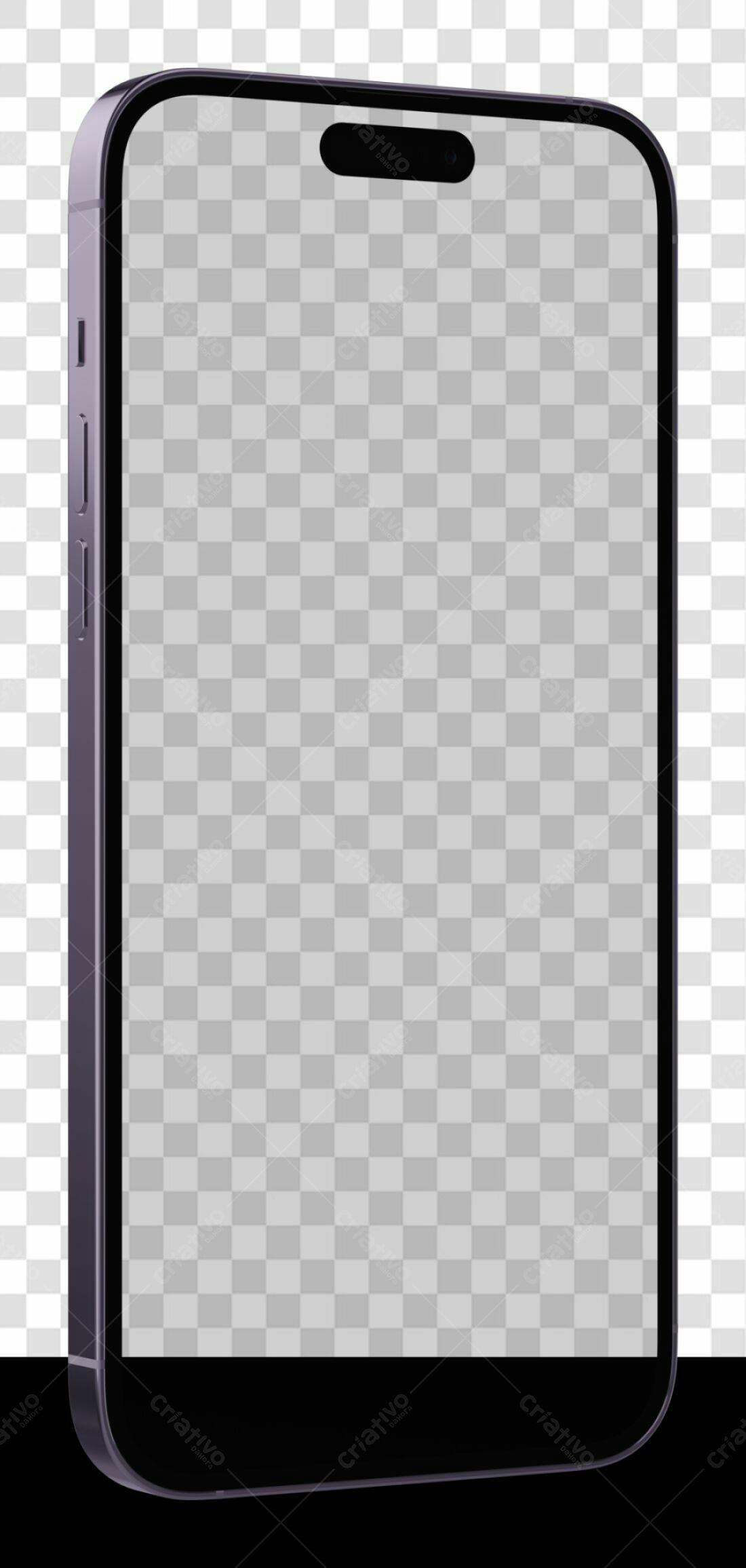 Mockup Smartphone Preto PNG com fundo transparente