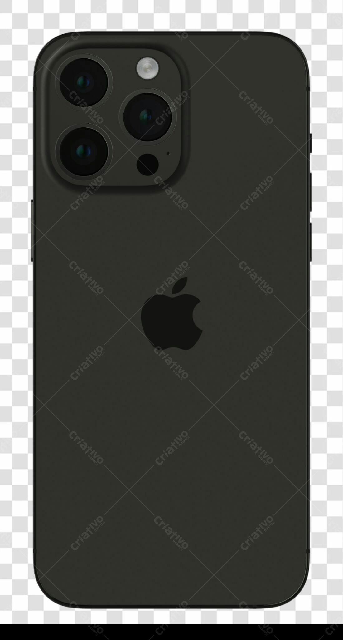 Mockup iPhone Preto PNG com fundo transparente