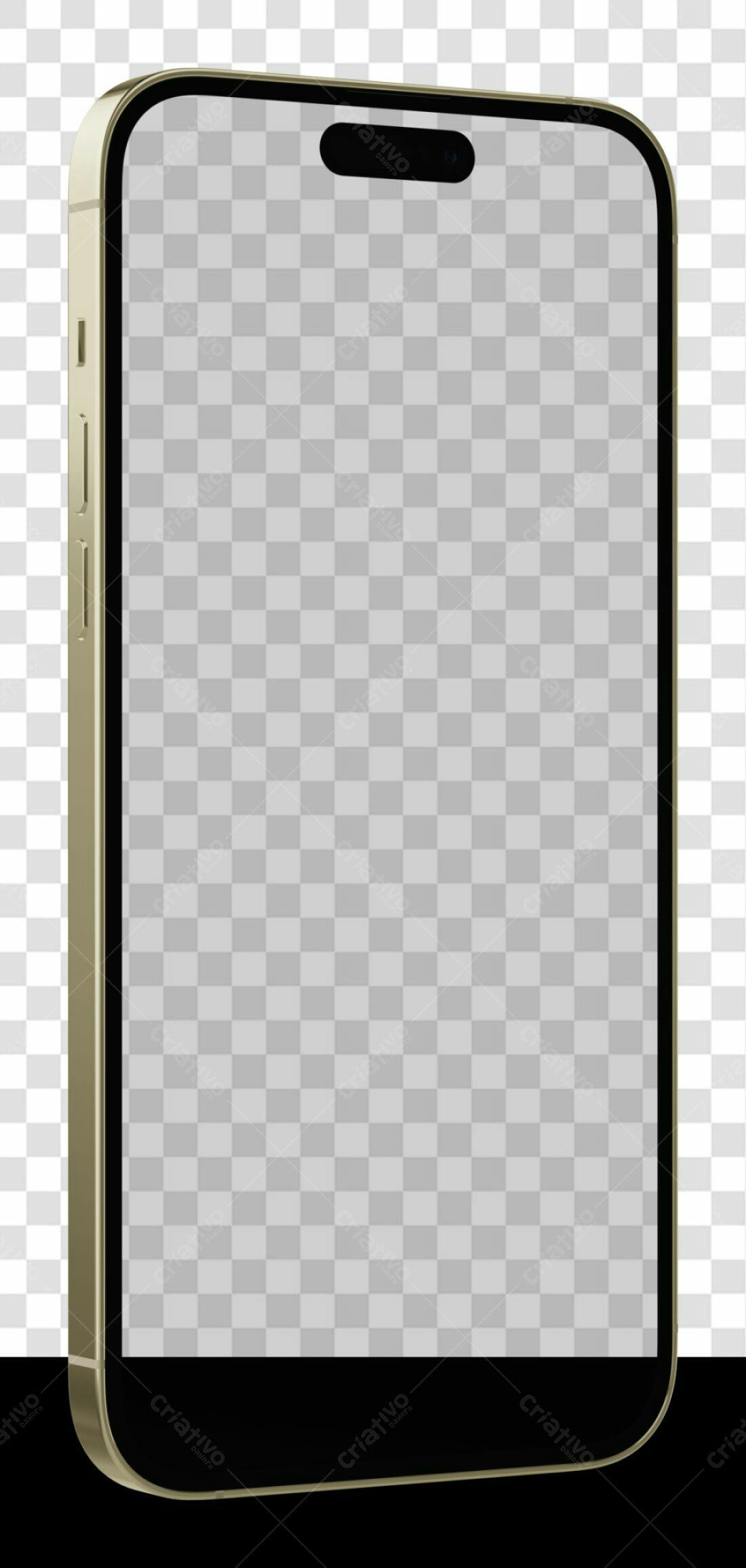 Mockup Celular Dourado PNG com fundo transparente