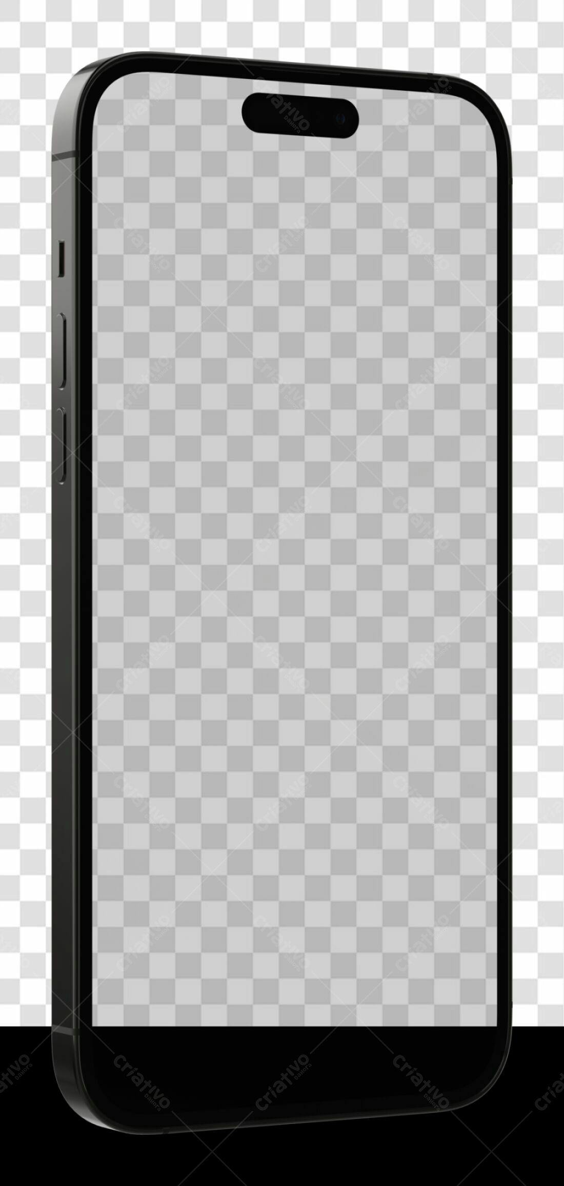 Mockup Smartphone Preto PNG com fundo transparente
