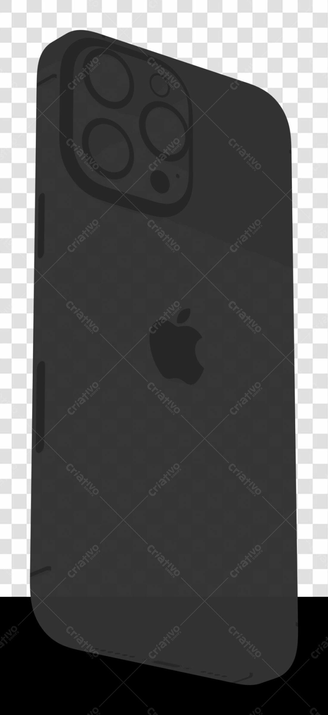 Mockup iPhone Preto PNG com fundo transparente
