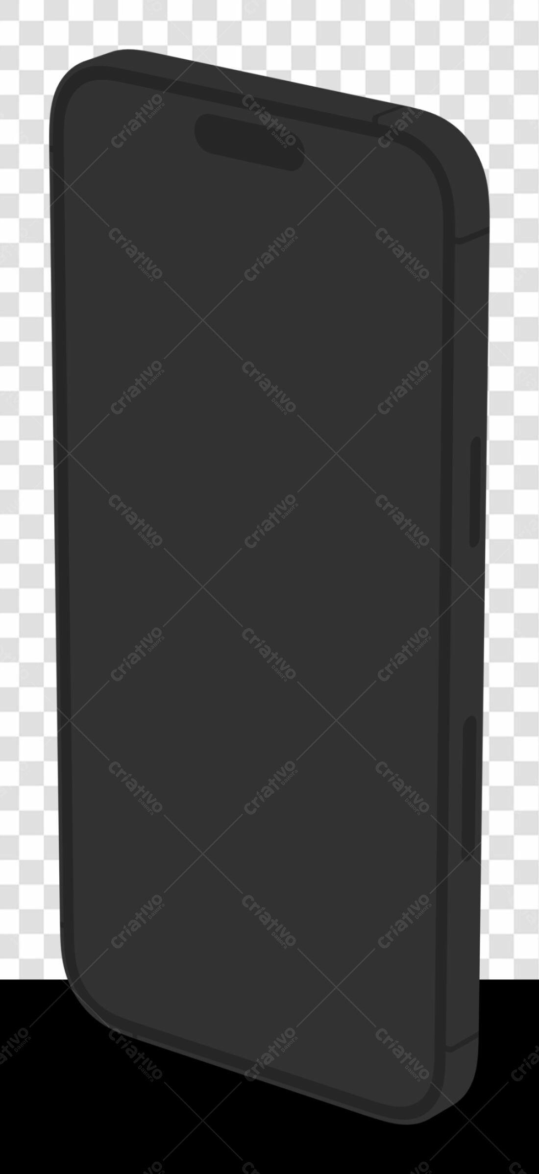 Mockup Smartphone Preto PNG com fundo transparente