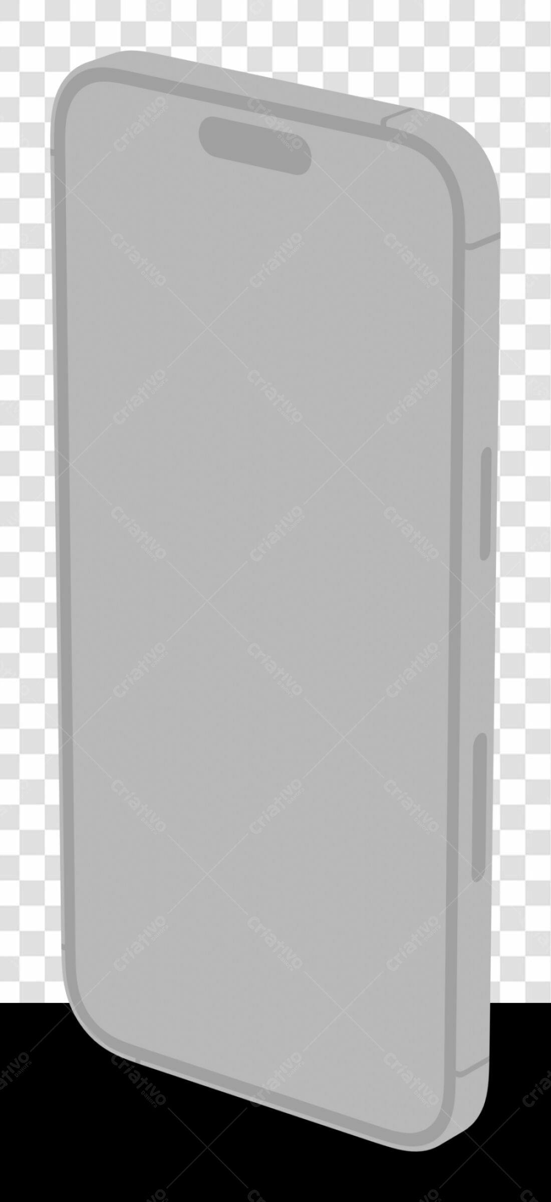 Mockup Smartphone Cinza PNG com fundo transparente