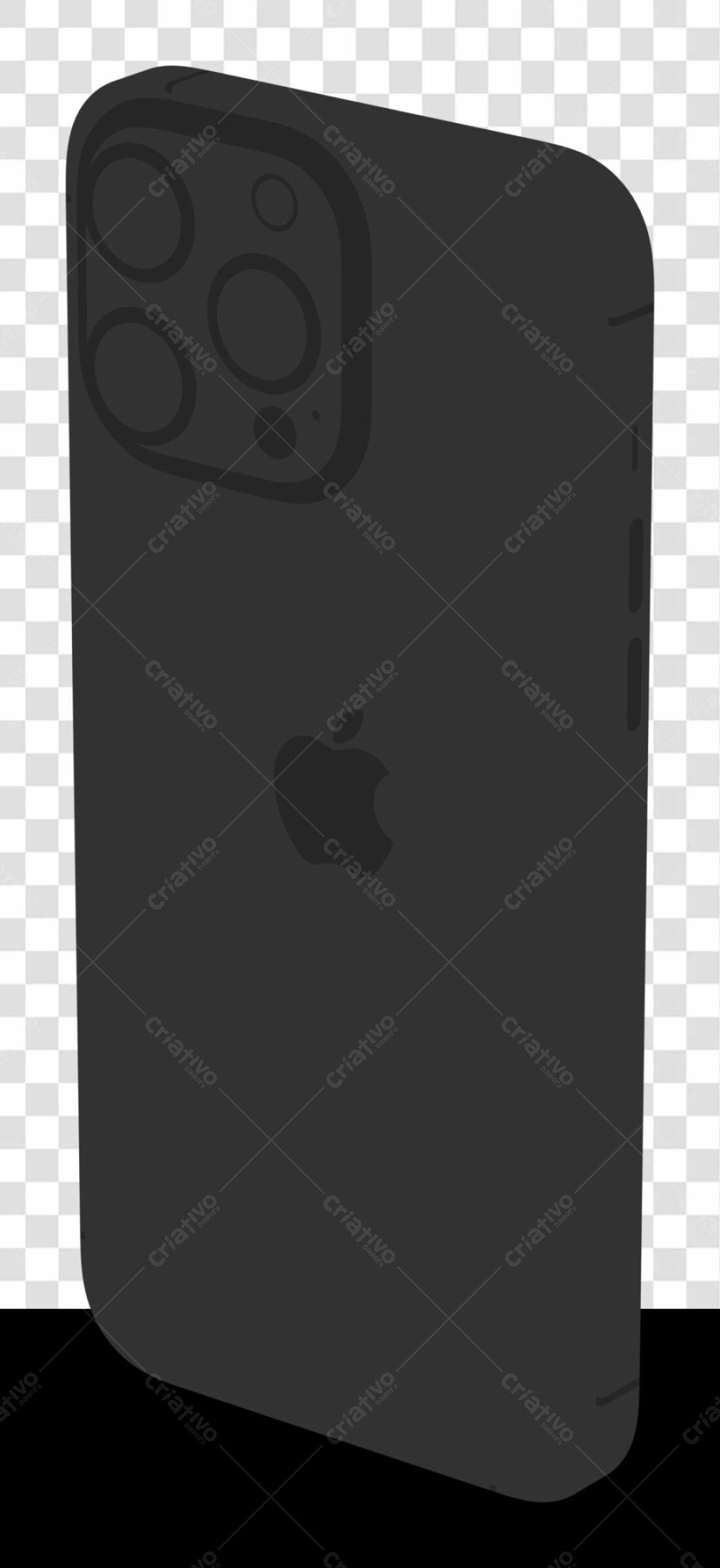 Mockup iPhone Preto PNG com fundo transparente