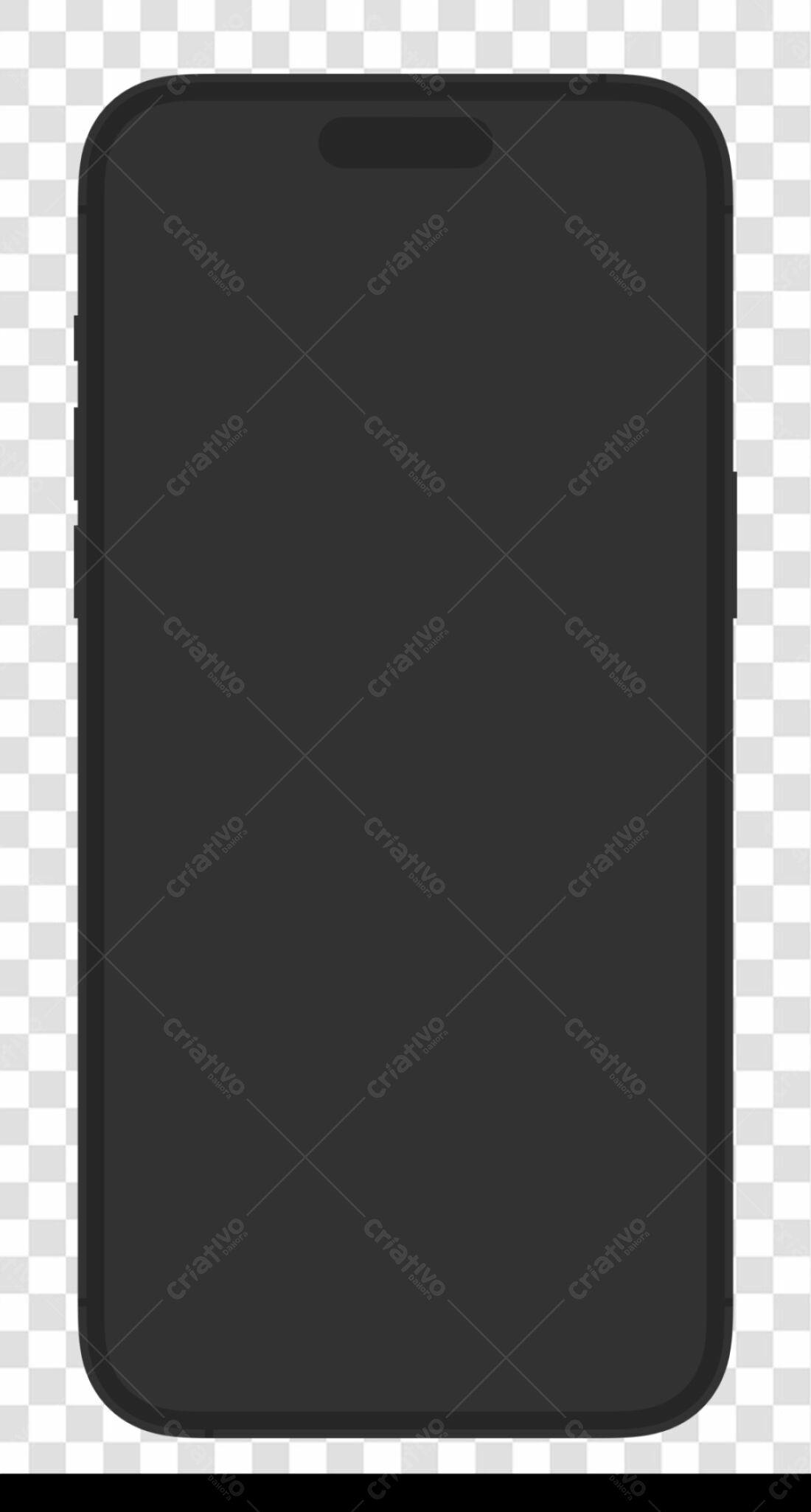 Mockup Smartphone Preto PNG com fundo transparente