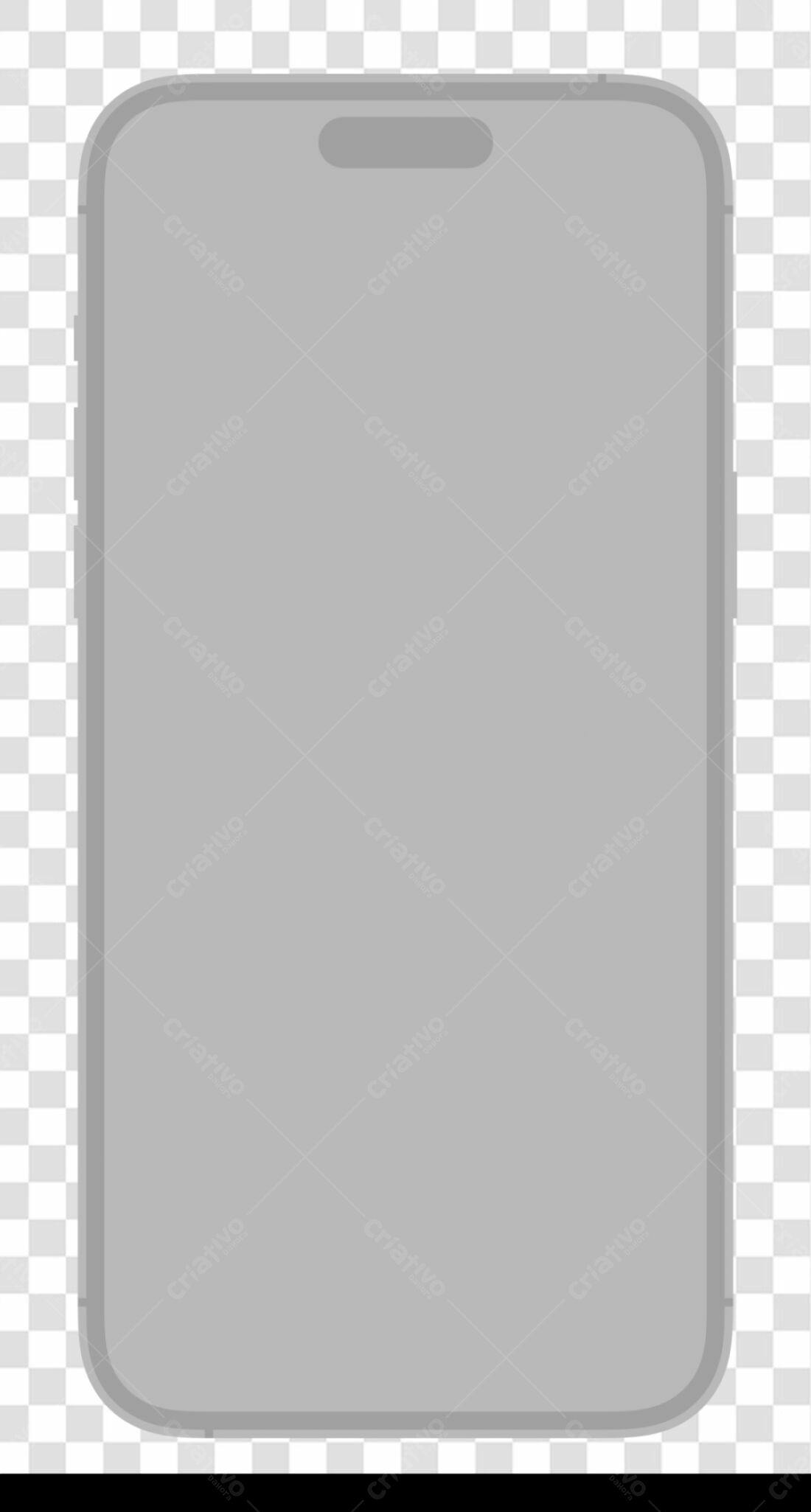 Mockup Smartphone Cinza PNG com fundo transparente