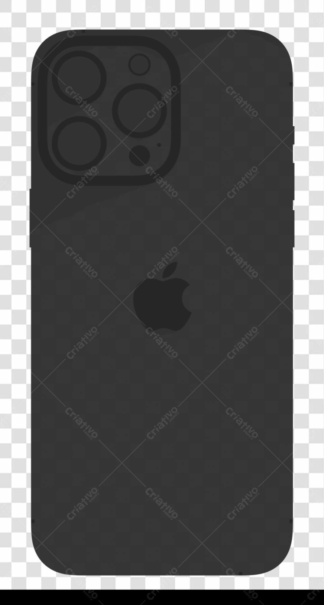 Mockup iPhone Preto PNG com fundo transparente