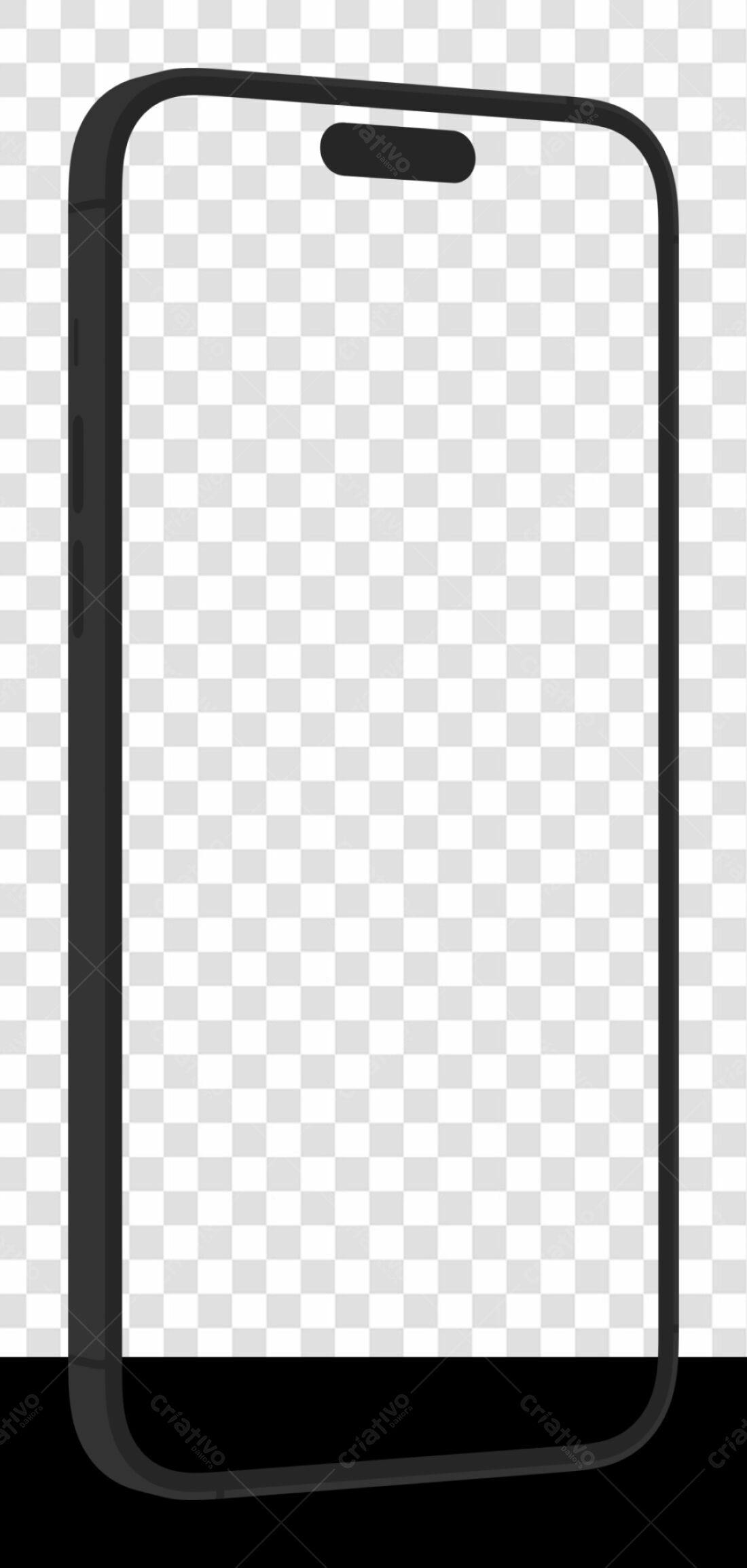 Mockup Smartphone Preto PNG com fundo transparente