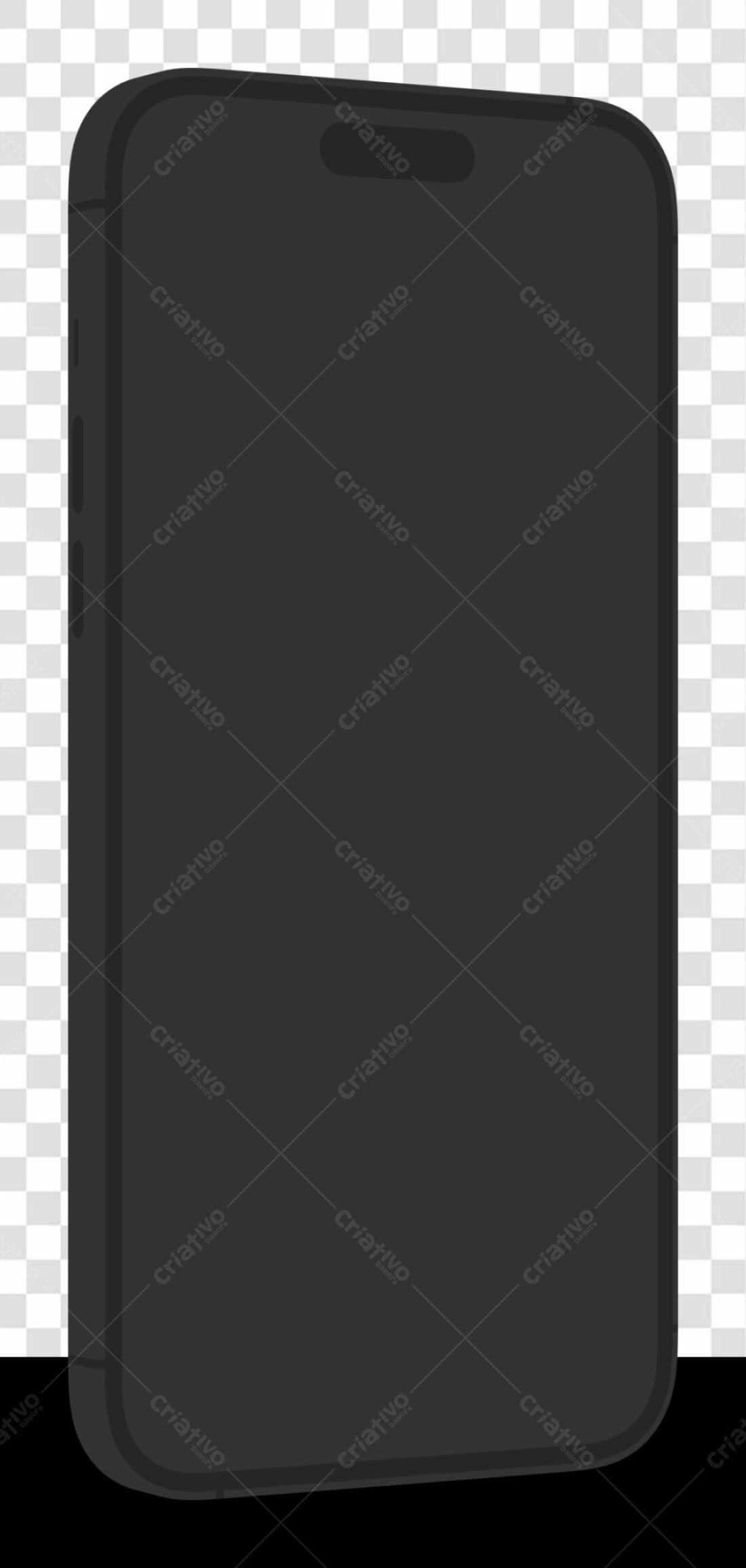 Mockup de Smartphone Preto PNG com fundo transparente