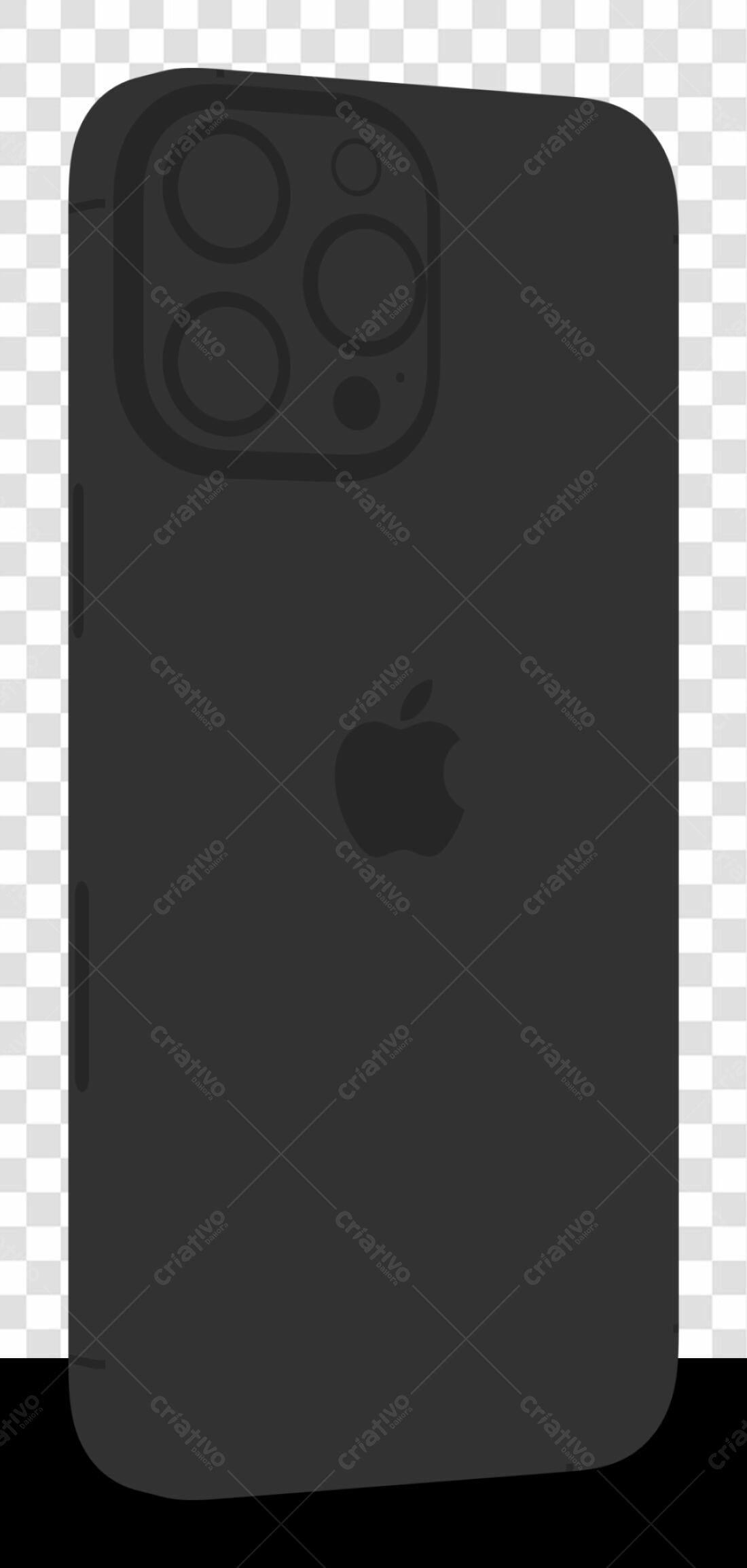 Mockup iPhone Preto PNG com fundo transparente