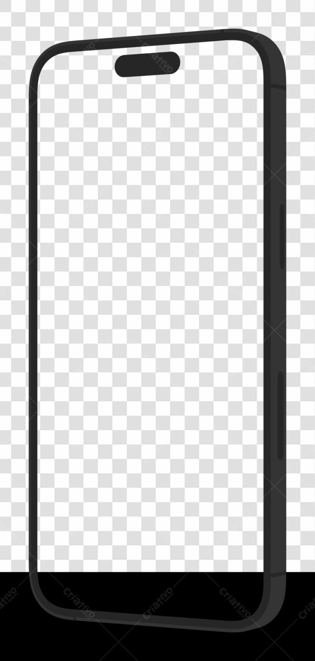 Mockup Smartphone Preto PNG com fundo transparente