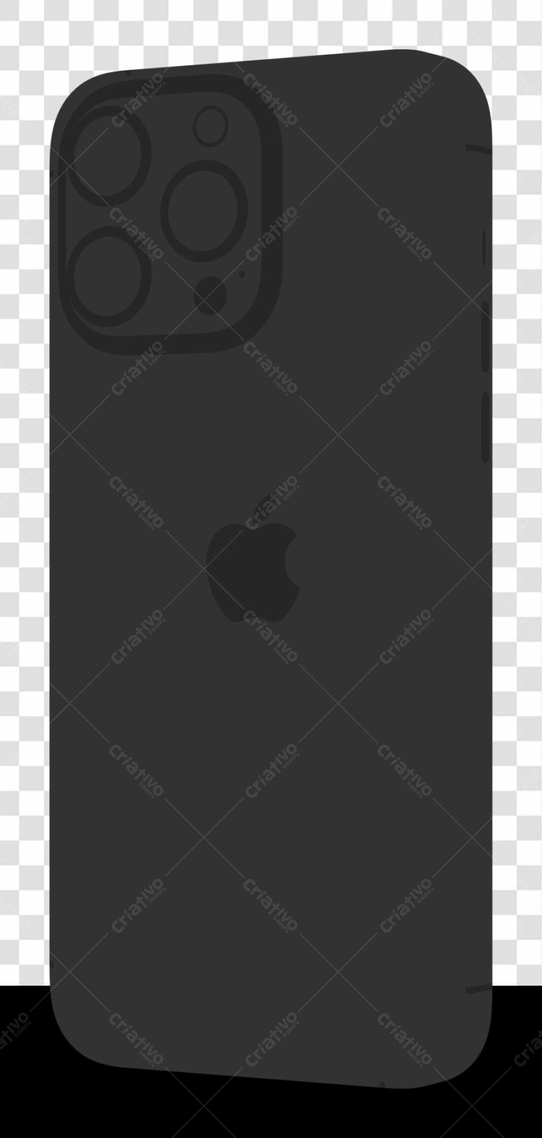 Mockup iPhone Preto PNG com fundo transparente
