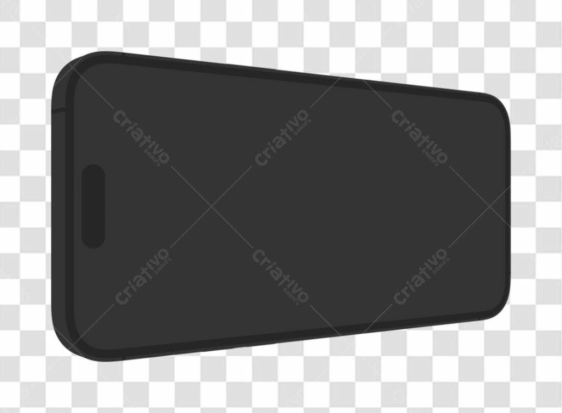 Mockup Celular Preto PNG com fundo transparente