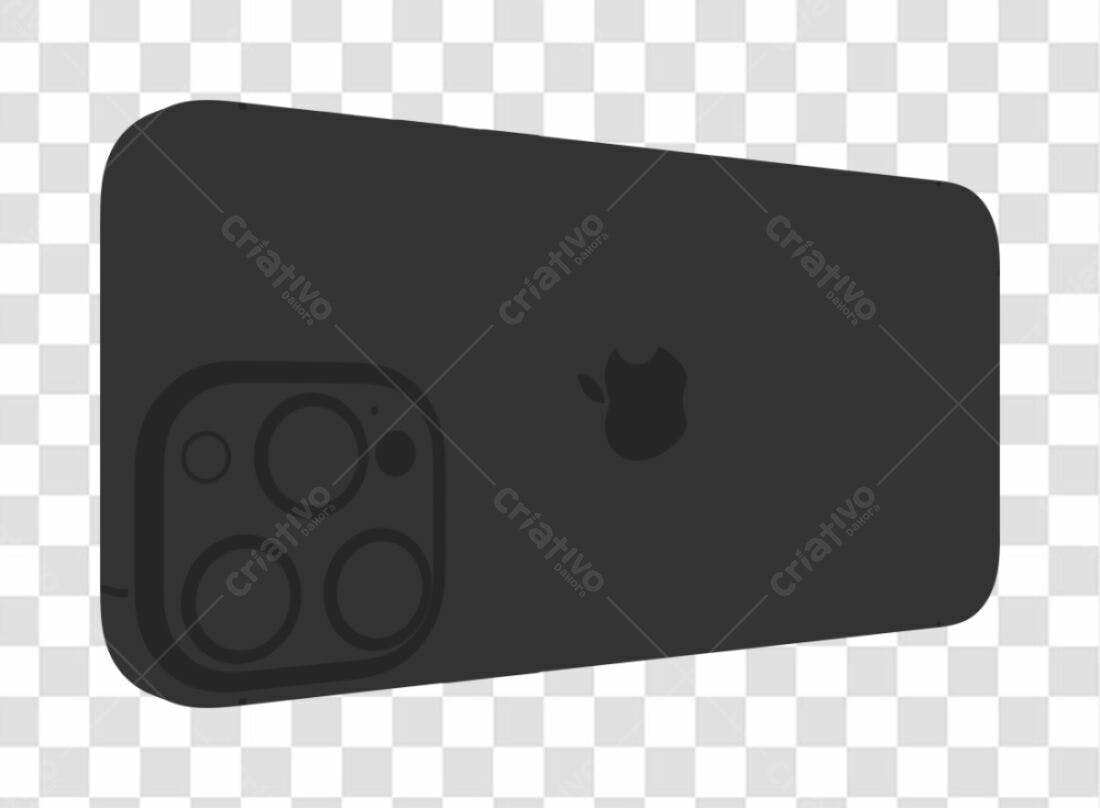 Mockup iPhone Preto PNG com fundo transparente