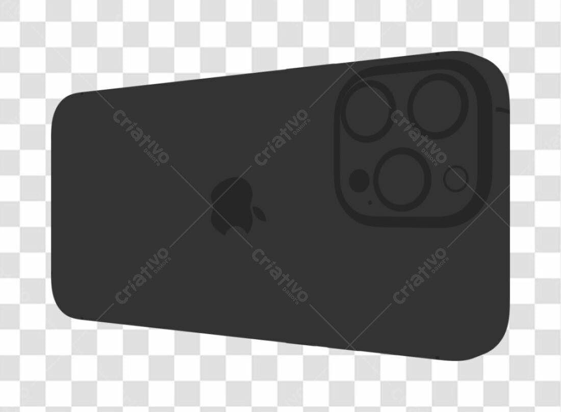 Mockup iPhone Preto PNG com fundo transparente