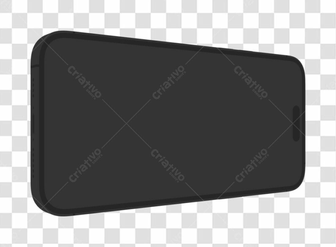 Mockup Smartphone Preto PNG com fundo transparente