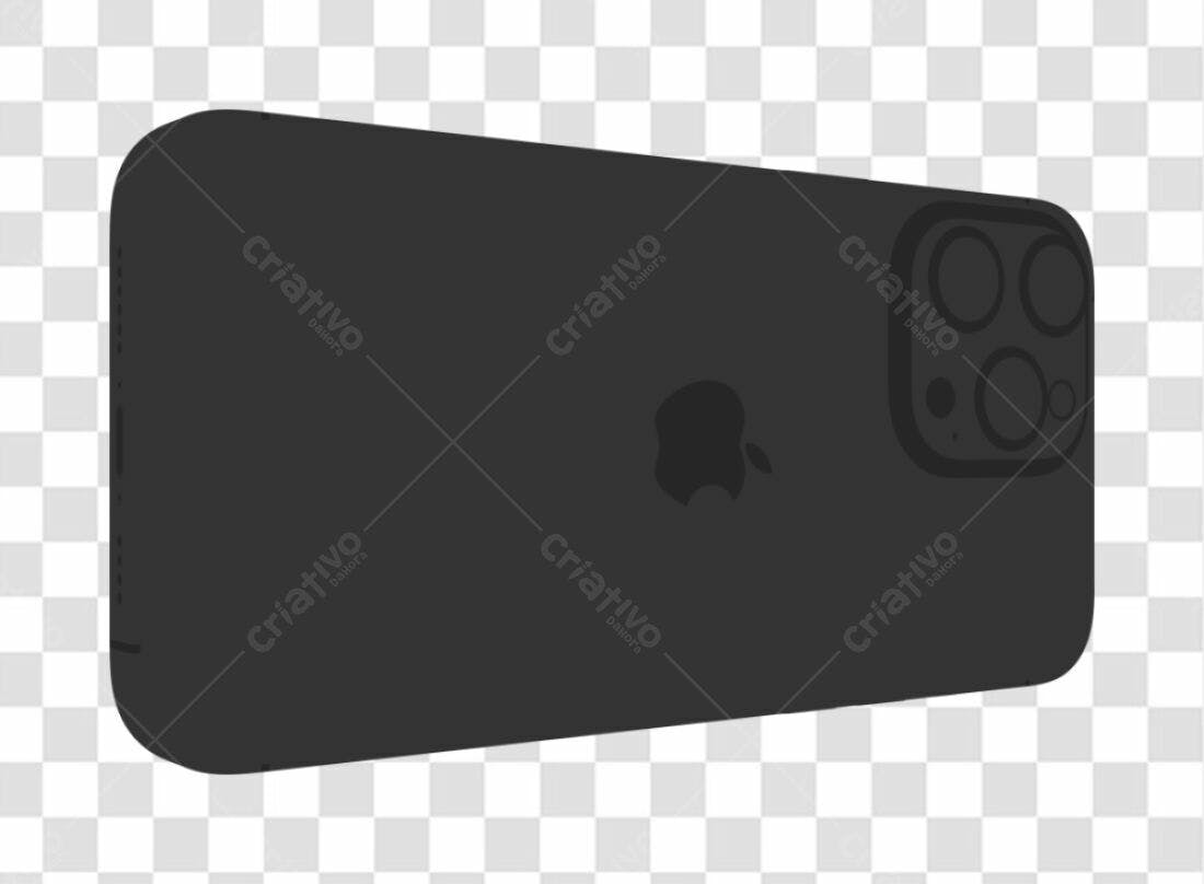 Mockup iPhone Preto PNG com fundo transparente