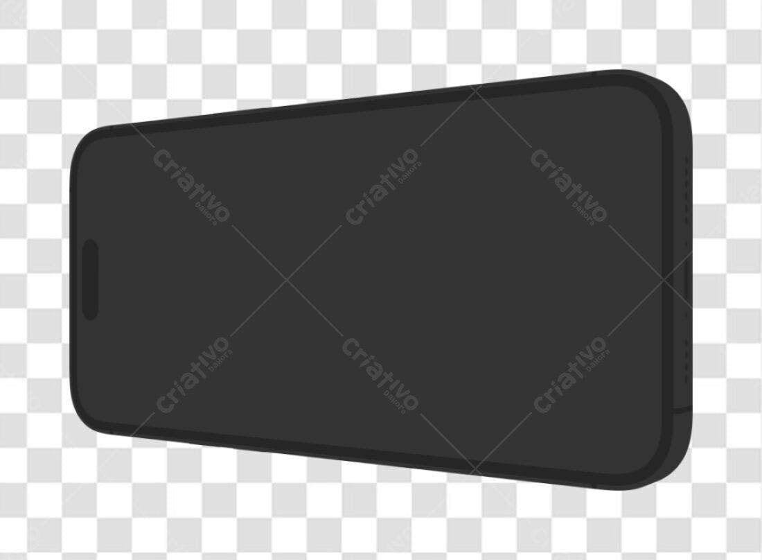 Mockup Smartphone Preto PNG com fundo transparente