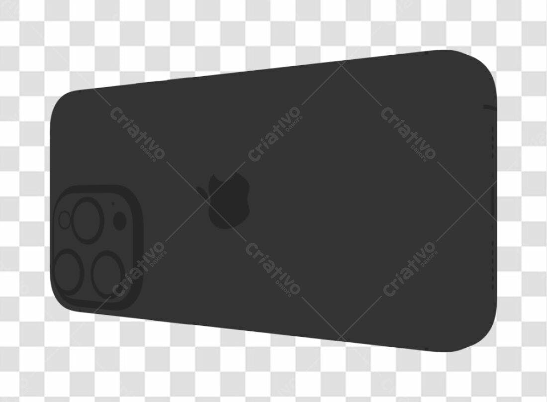 Mockup iPhone Preto PNG com fundo transparente