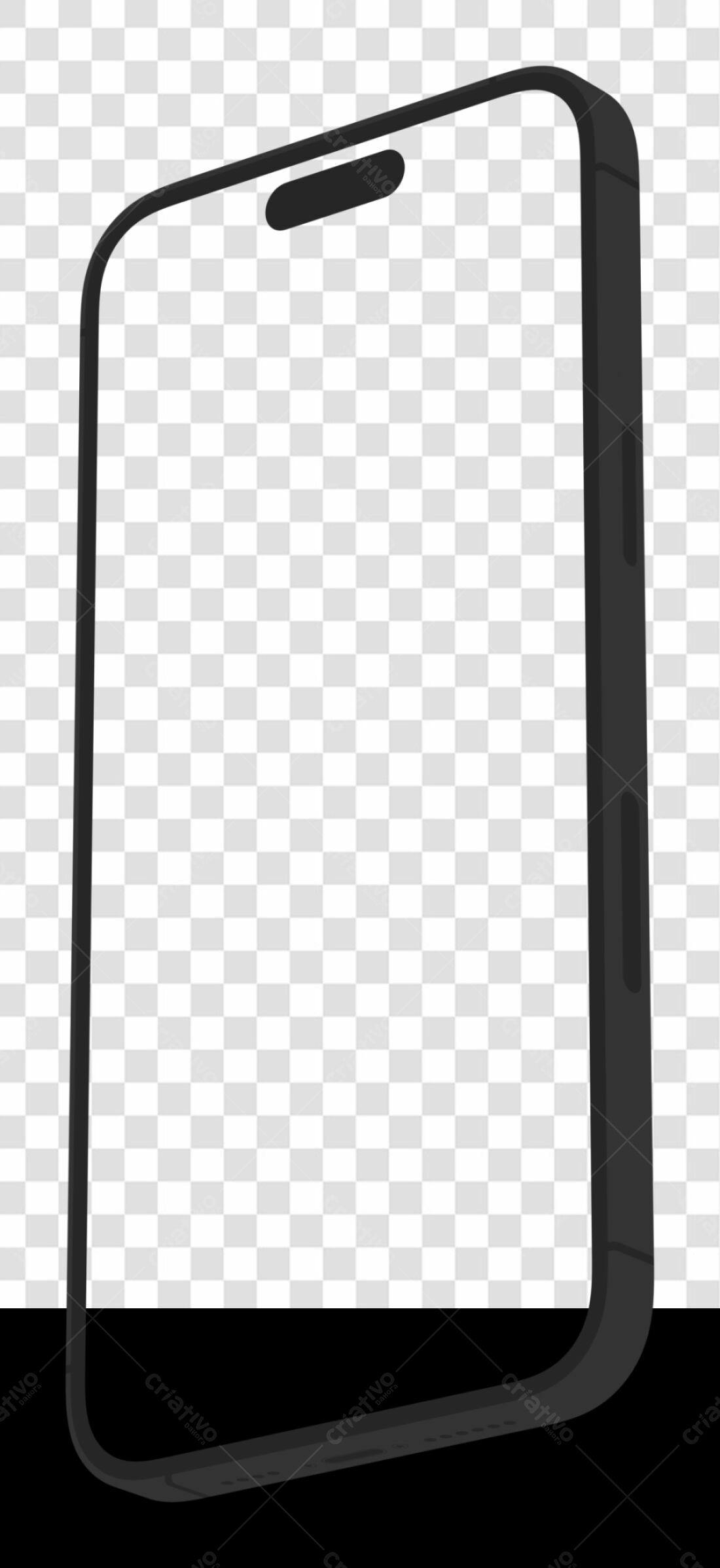 Mockup Smartphone Preto PNG com fundo transparente