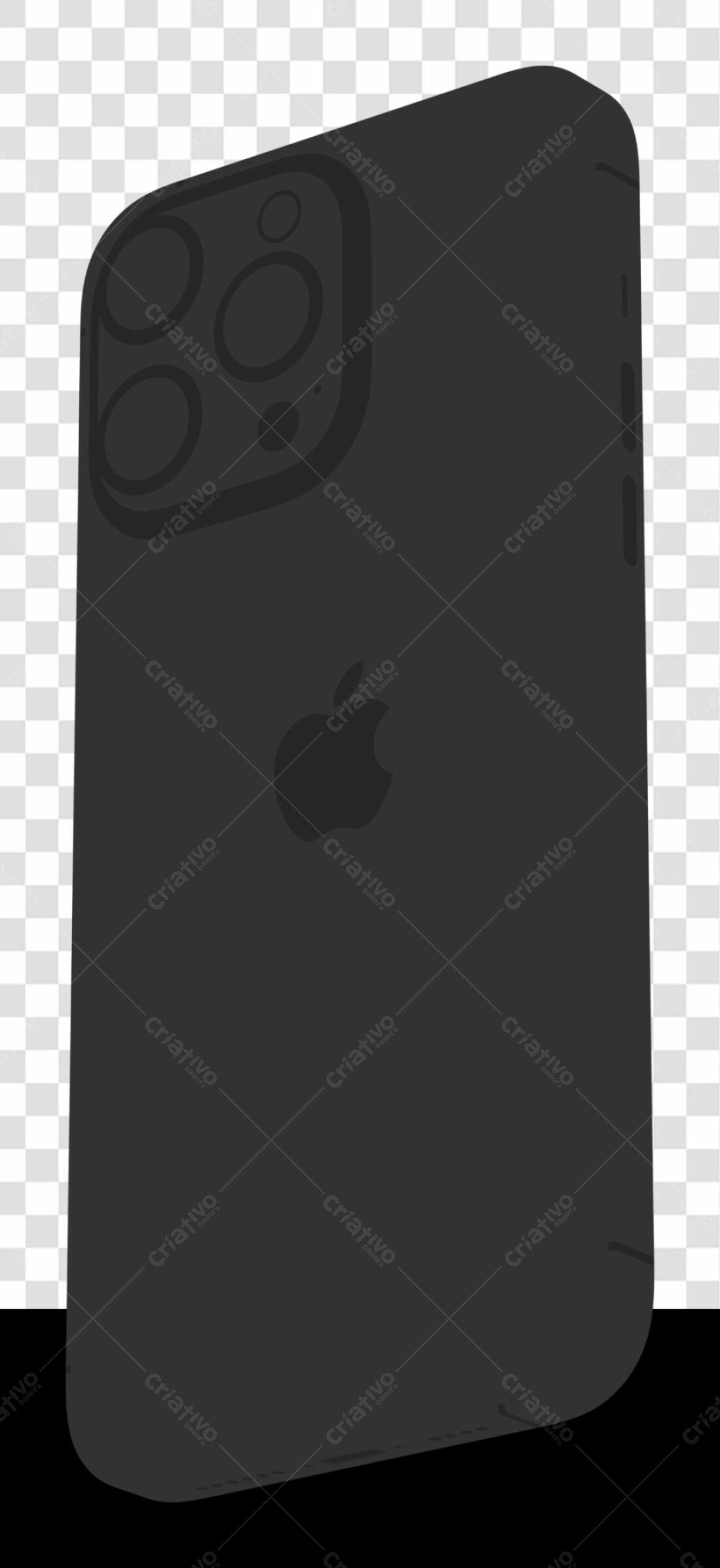 Mockup iPhone Preto PNG com fundo transparente