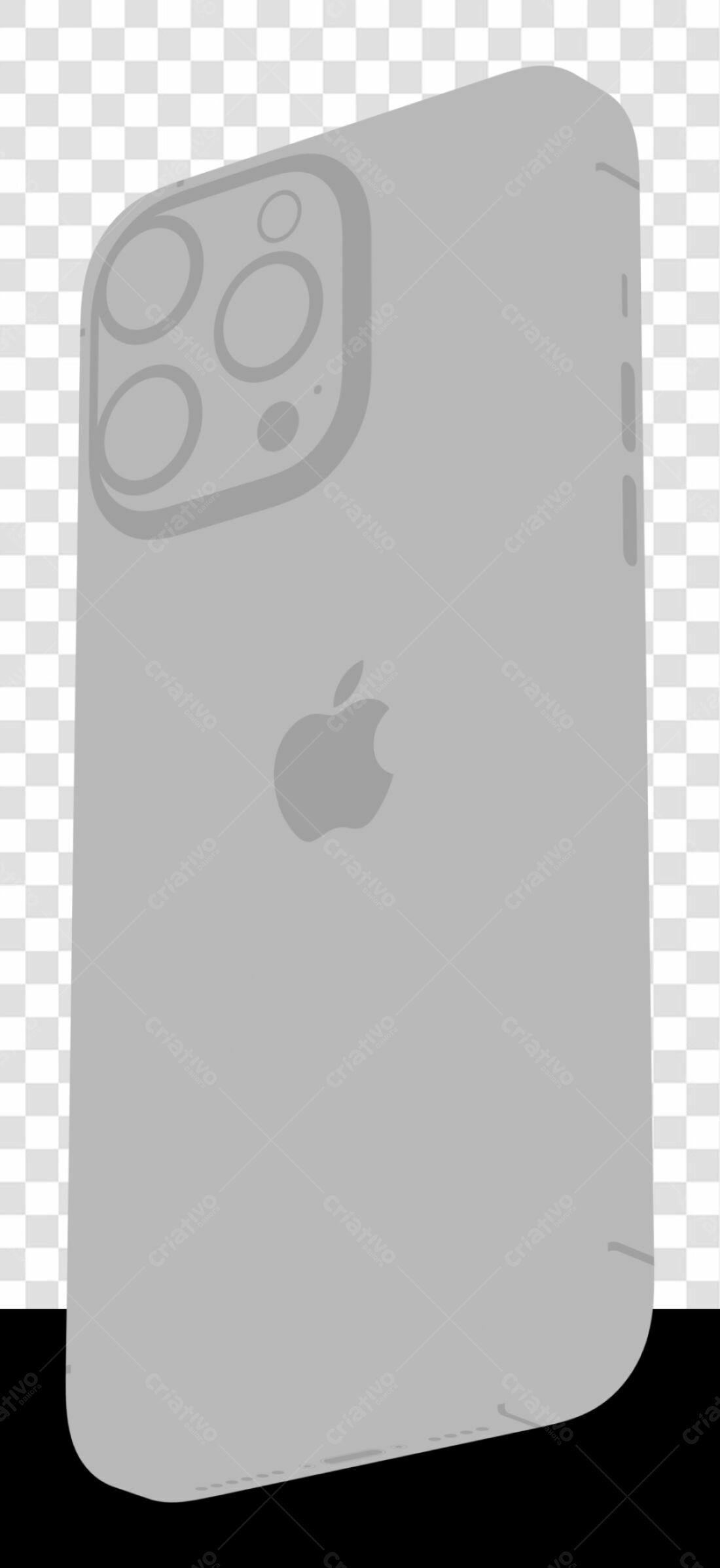 Mockup iPhone Cinza PNG com fundo transparente