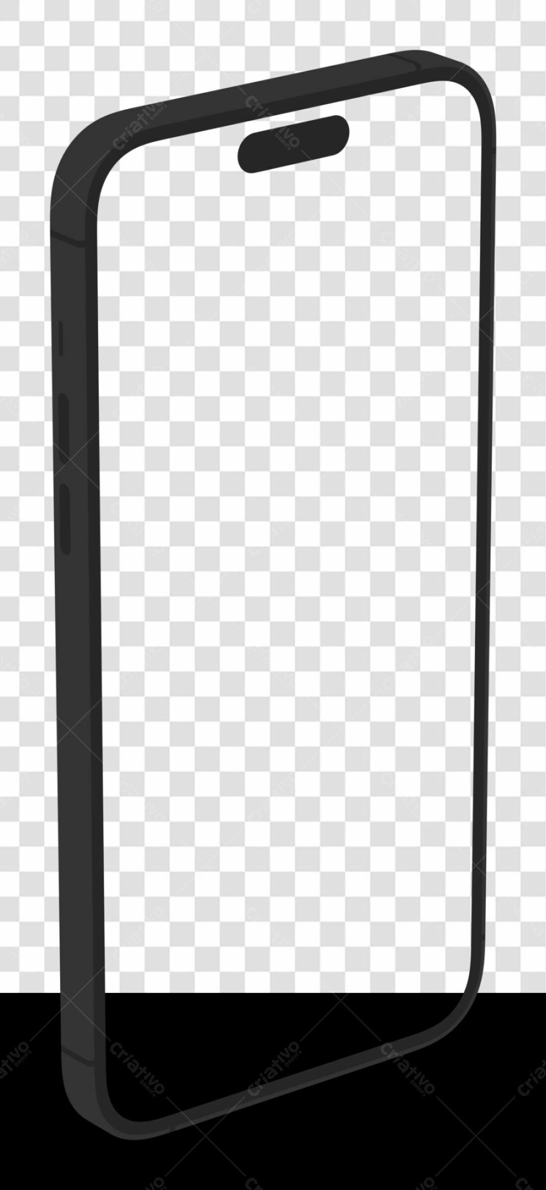 Mockup Celular Preto PNG com fundo transparente