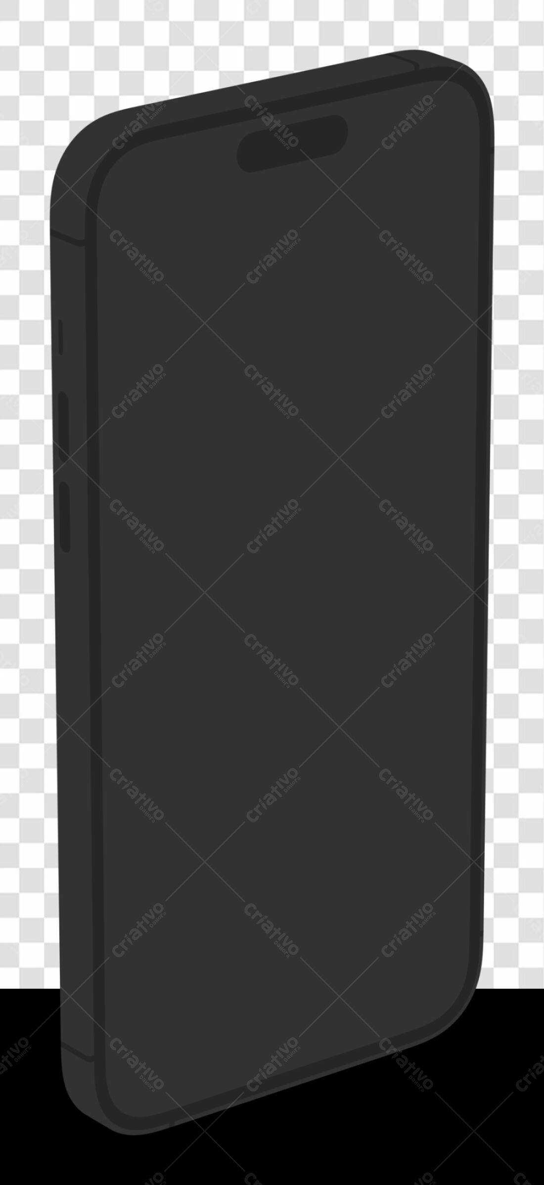 Mockup Smartphone Preto PNG com fundo transparente