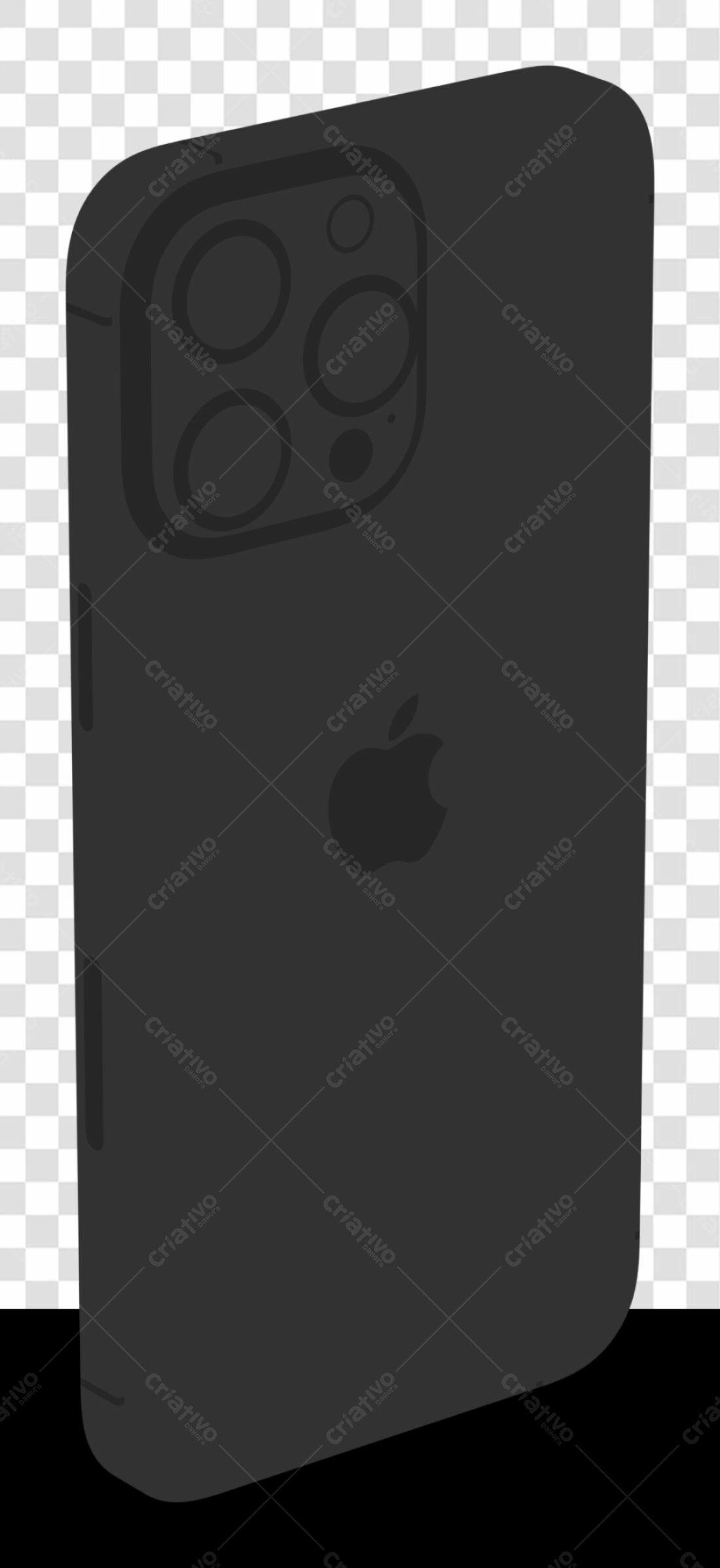Mockup iPhone Preto PNG com fundo transparente