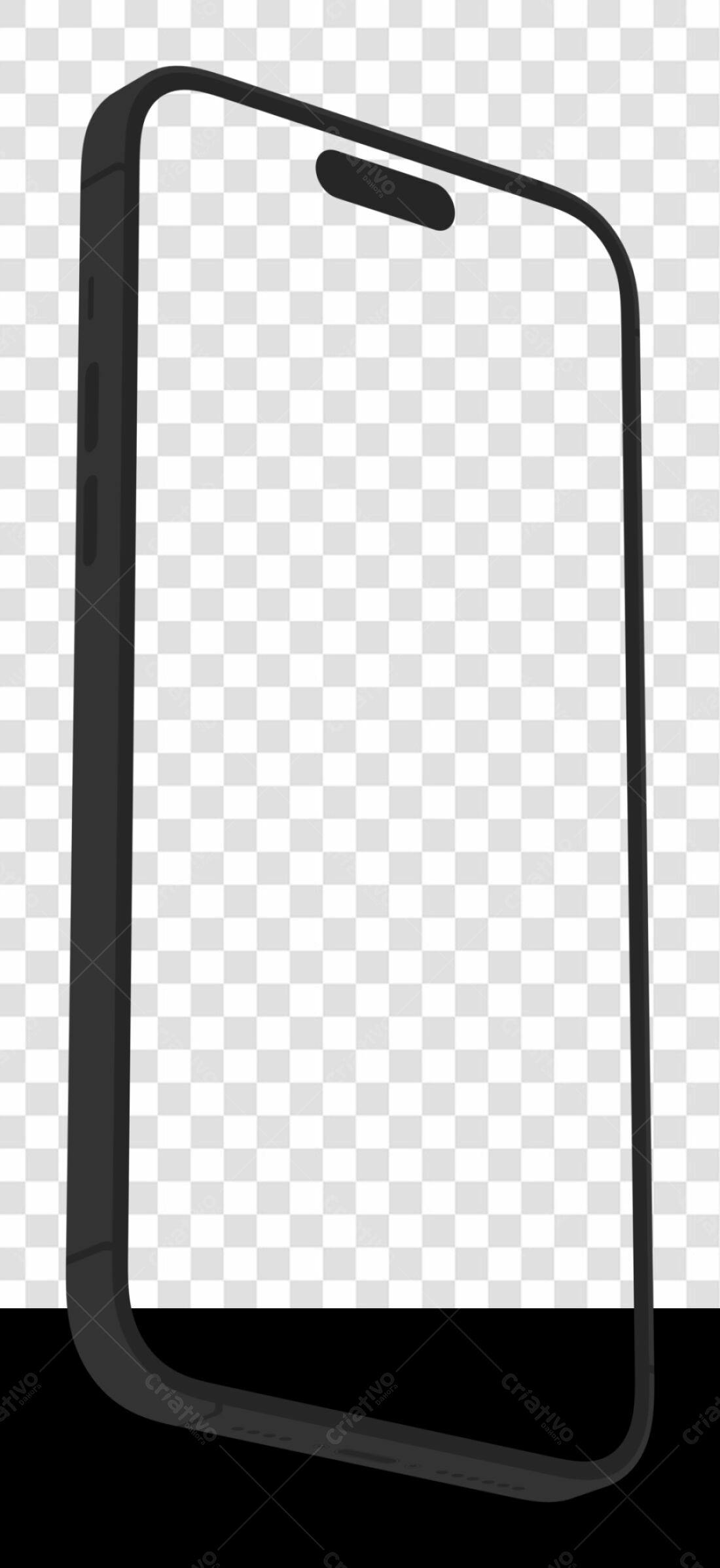 Mockup Smartphone Preto PNG com fundo transparente