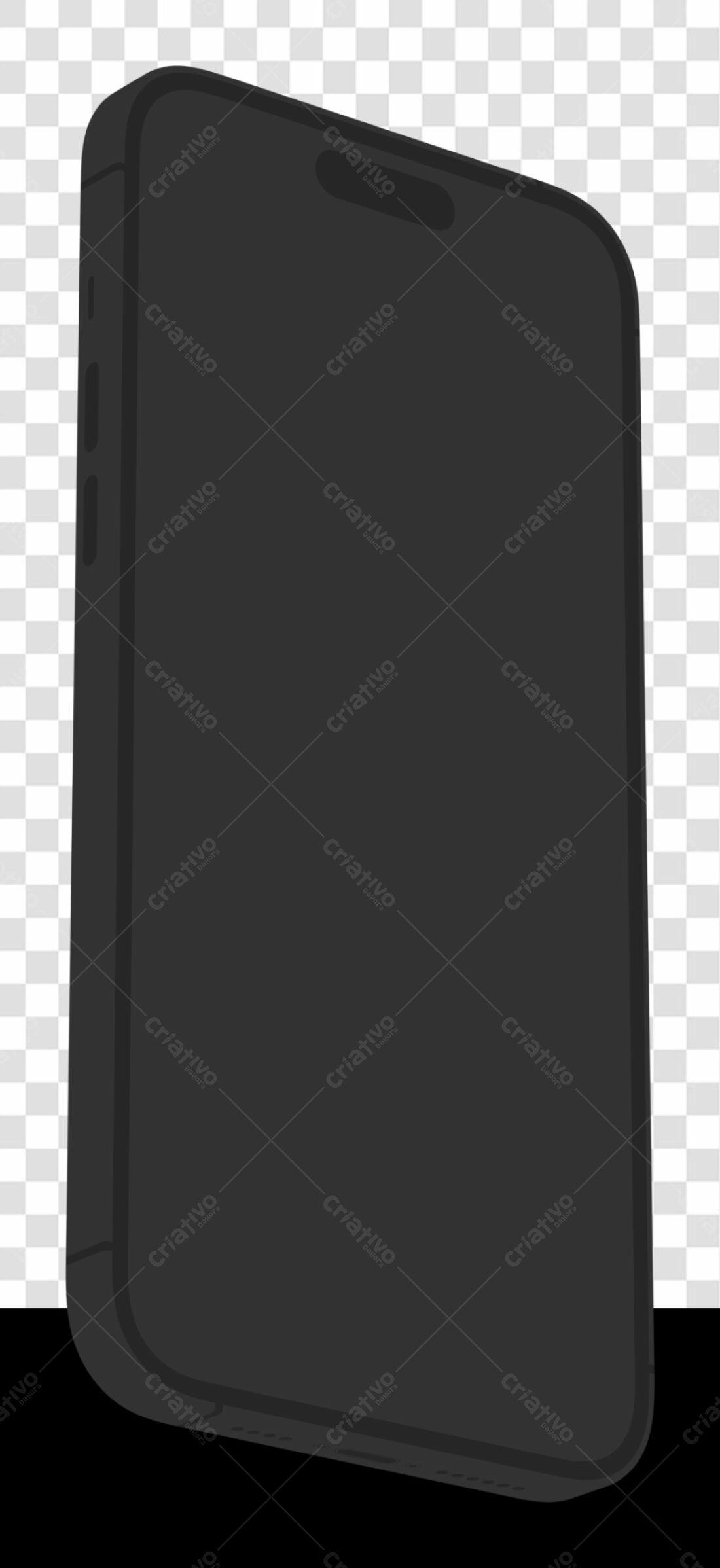 Mockup Smartphone Preto PNG com fundo transparente