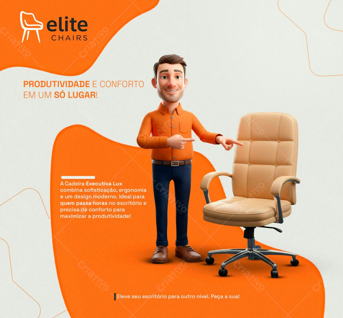 Mockup Cadeira Executiva PSD Editável