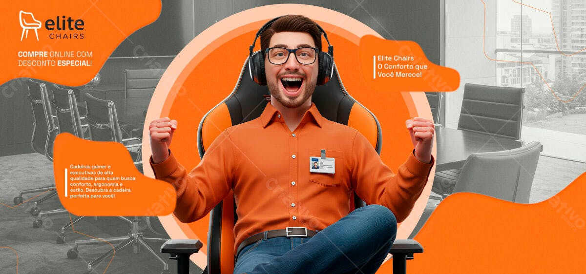 Banner Elite Chairs PSD Editável