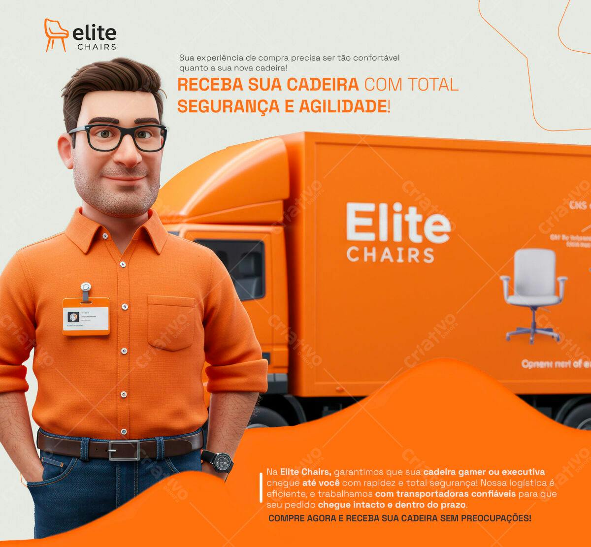 Banner Entrega Cadeira Gamer/Executiva PSD Editável