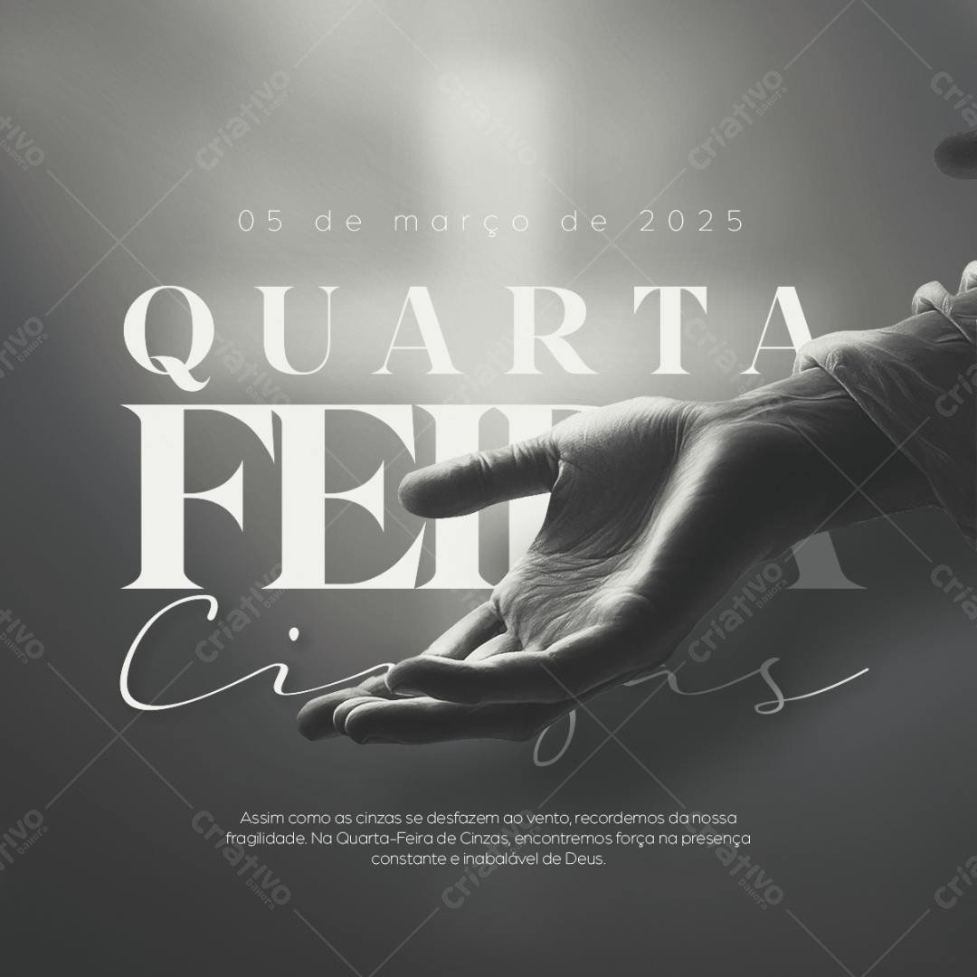 Flyer para Quarta-Feira de Cinzas PSD Editável