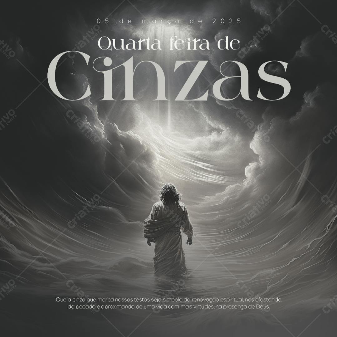 Post para Quarta-Feira de Cinzas PSD Editável
