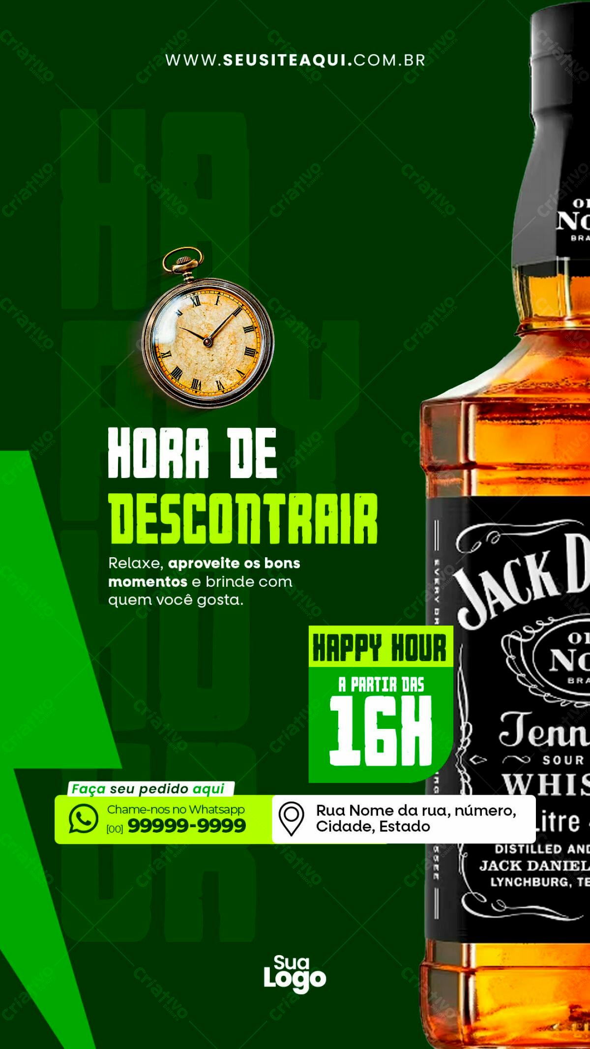 Flyer Happy Hour PSD Editável