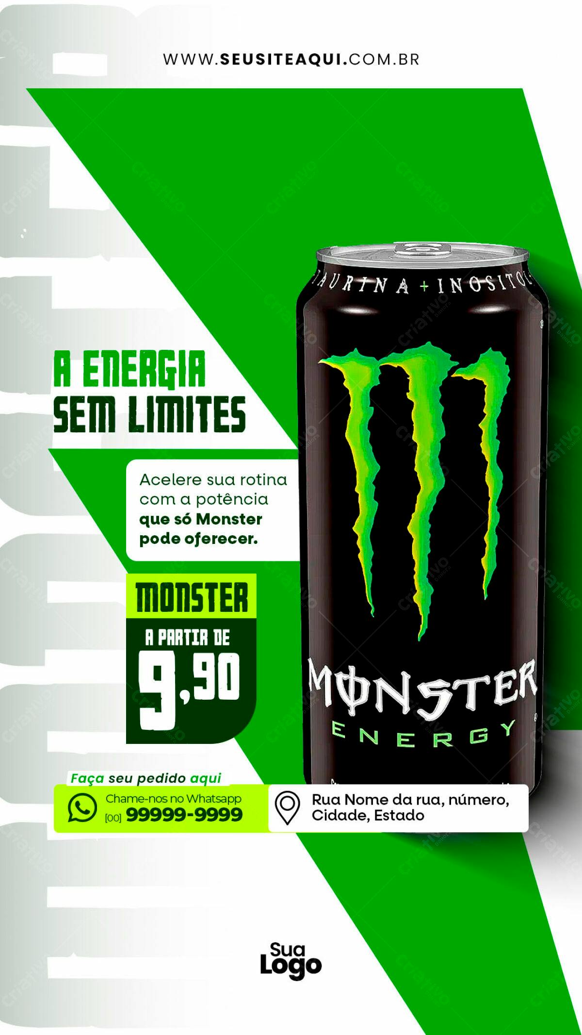 Flyer Monster Energy Drink PSD Editável