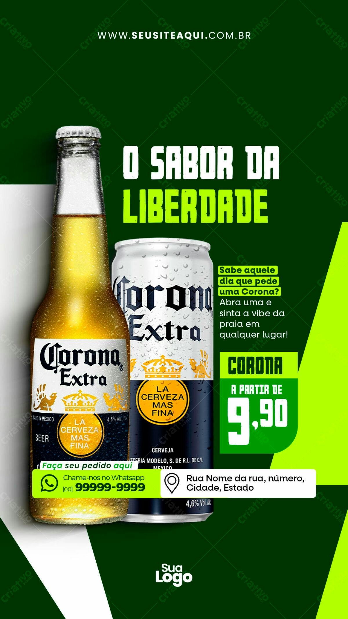 Flyer Cerveja Corona PSD Editável