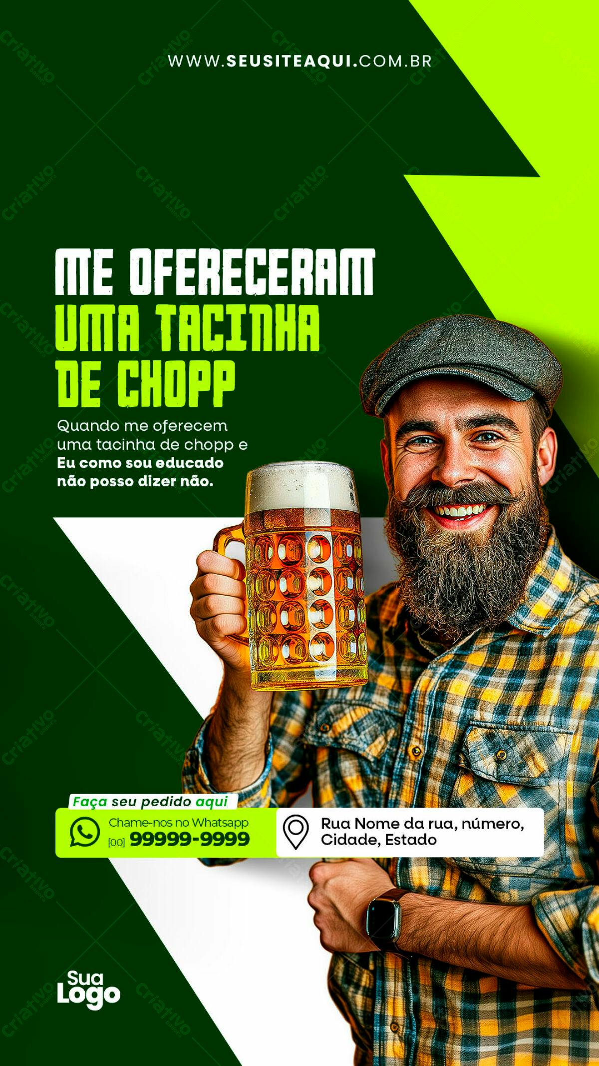 Flyer Chopp Publicitário PSD Editável