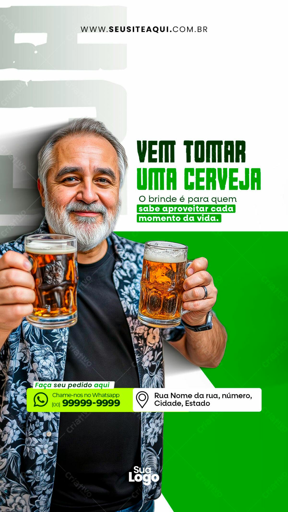 Flyer para Happy Hour Cerveja PSD Editável