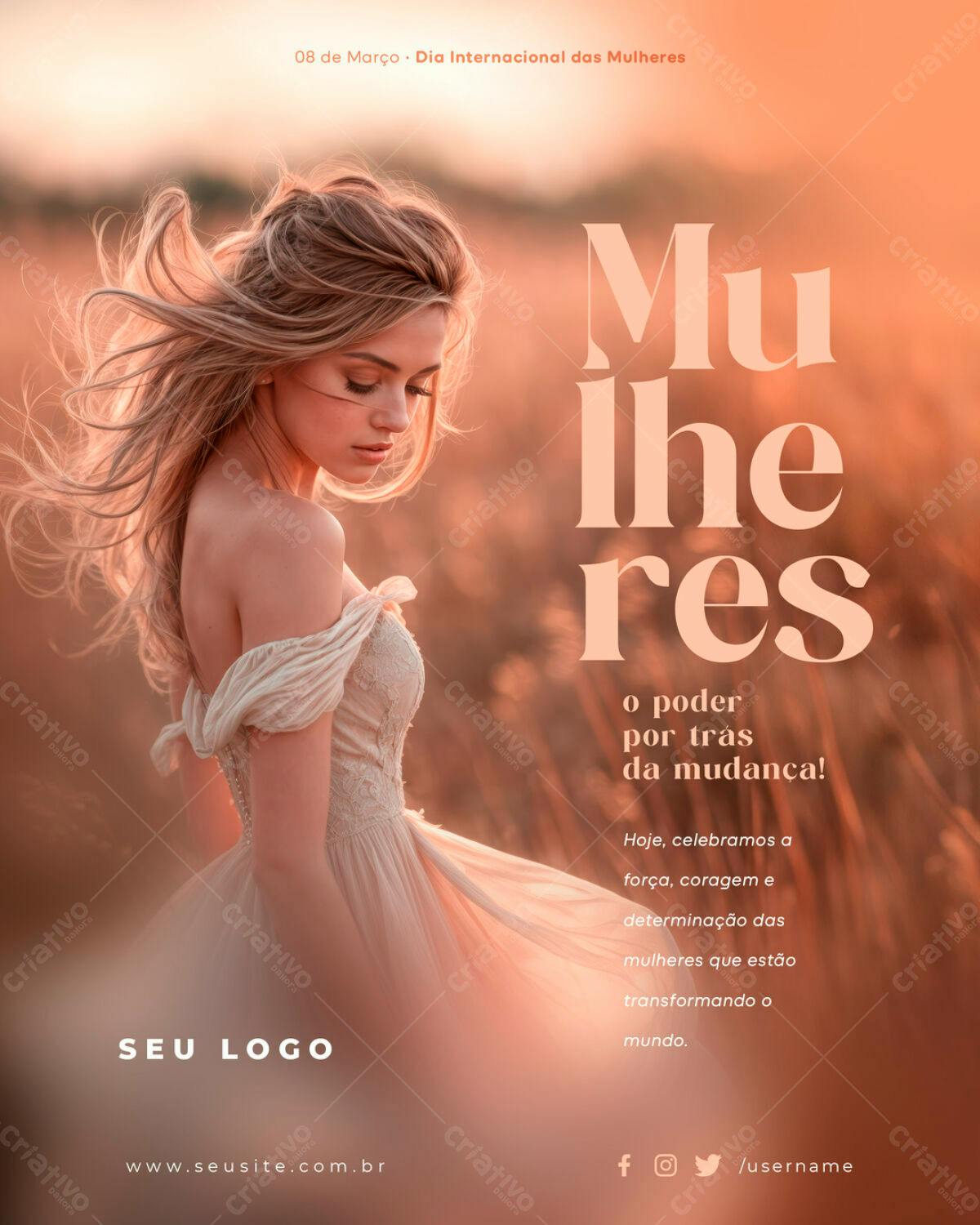 Flyer Dia Internacional da Mulher PSD Editável