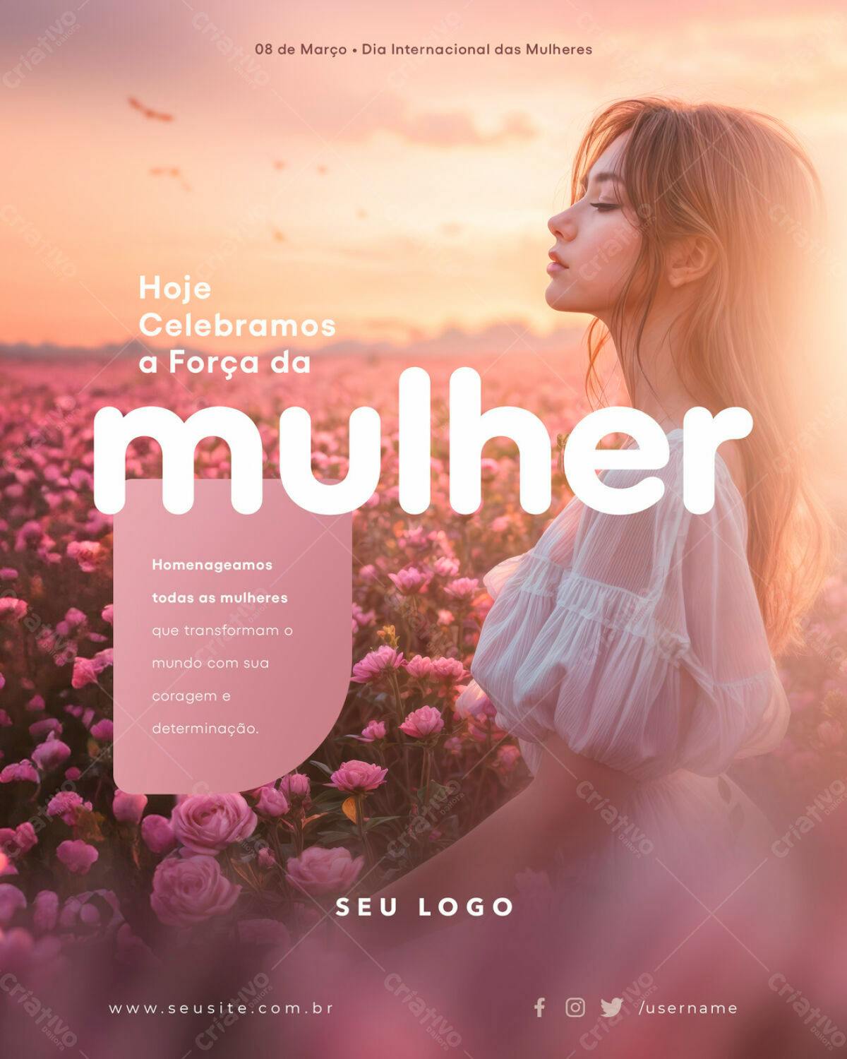 Flyer Dia Internacional da Mulher PSD Editável